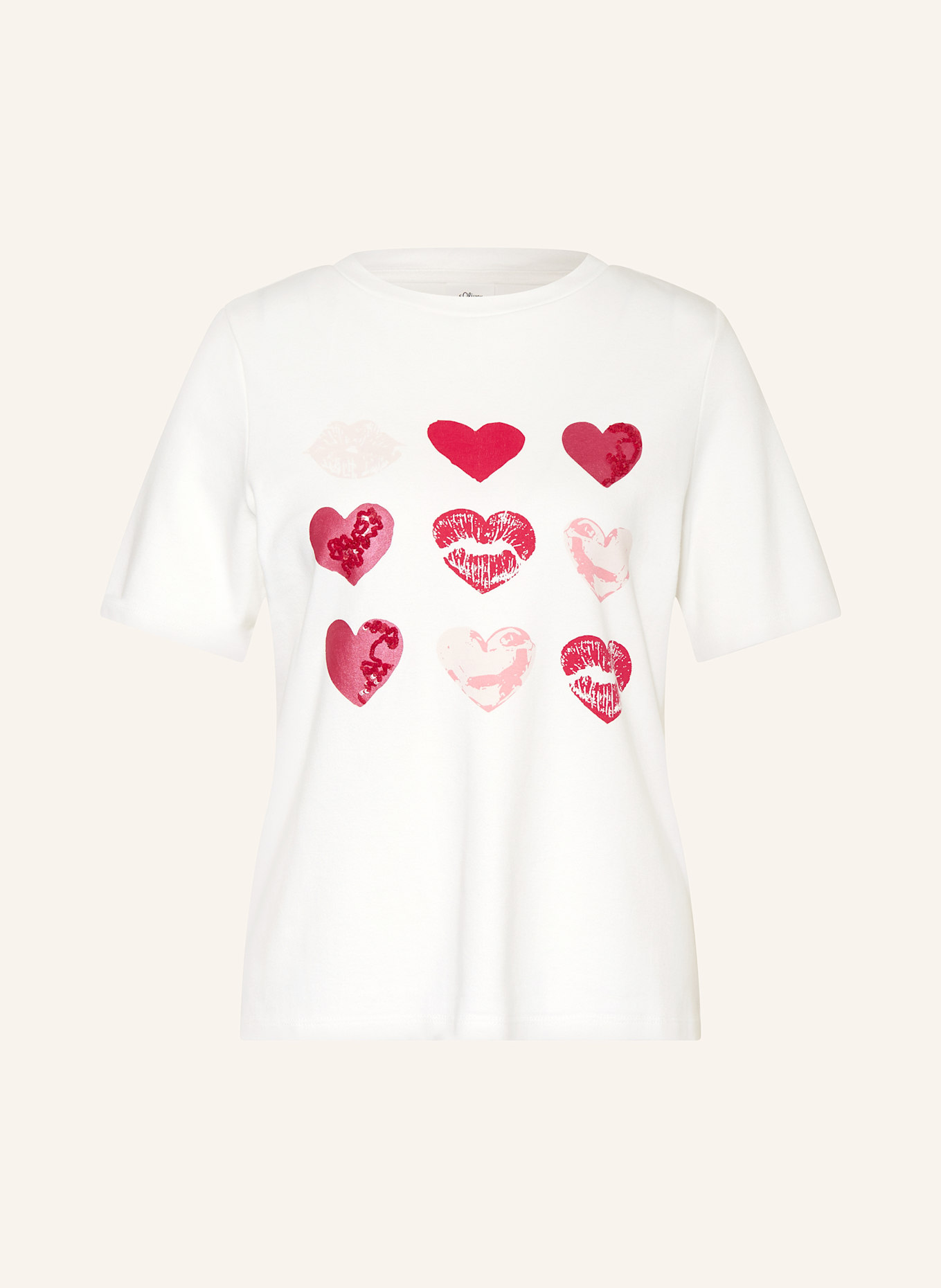 s.Oliver BLACK LABEL T-shirt z cekinami: BIAŁY