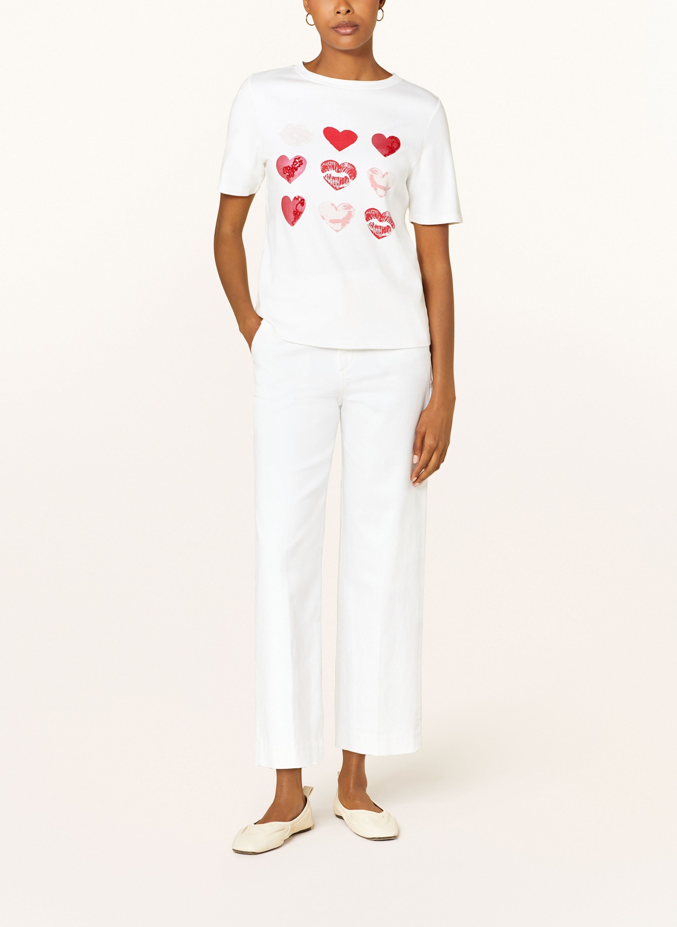 s.Oliver BLACK LABEL T-shirt z cekinami: BIAŁY