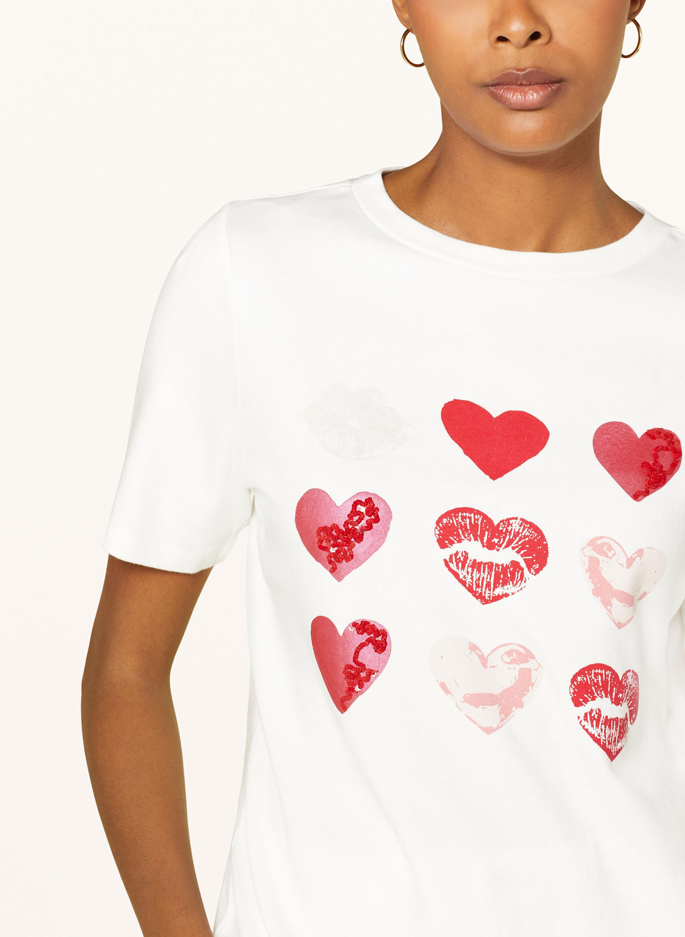 s.Oliver BLACK LABEL T-shirt z cekinami: BIAŁY