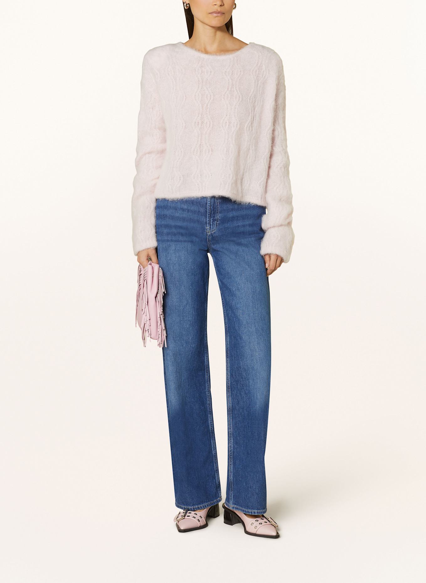 by Aylin Koenig Alpaka-Pullover ISABELLE mit Cut-out: HELLROSA