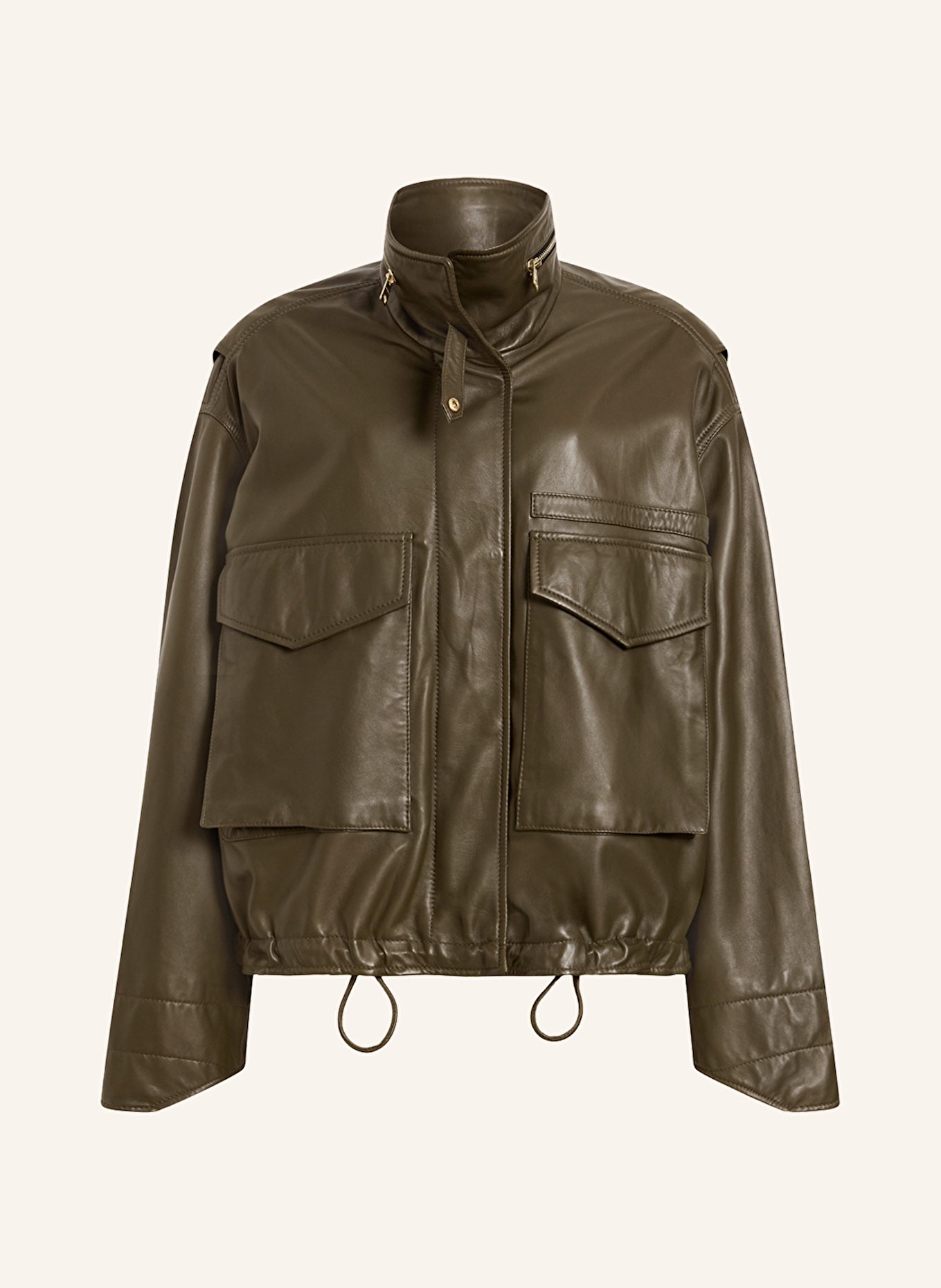 ALLSAINTS Lederjacke CLAY, Farbe: KHAKI (Bild 1)