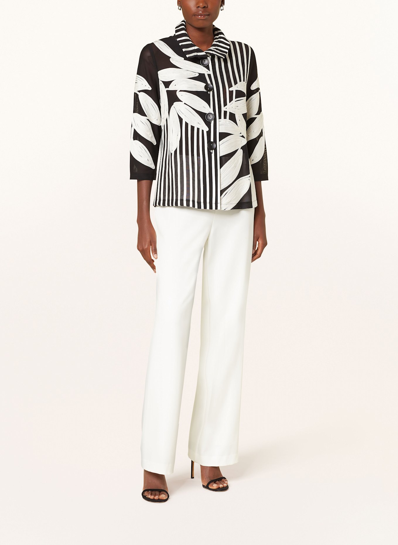 Joseph Ribkoff Bluse mit 3/4-Arm: SCHWARZ / WEISS