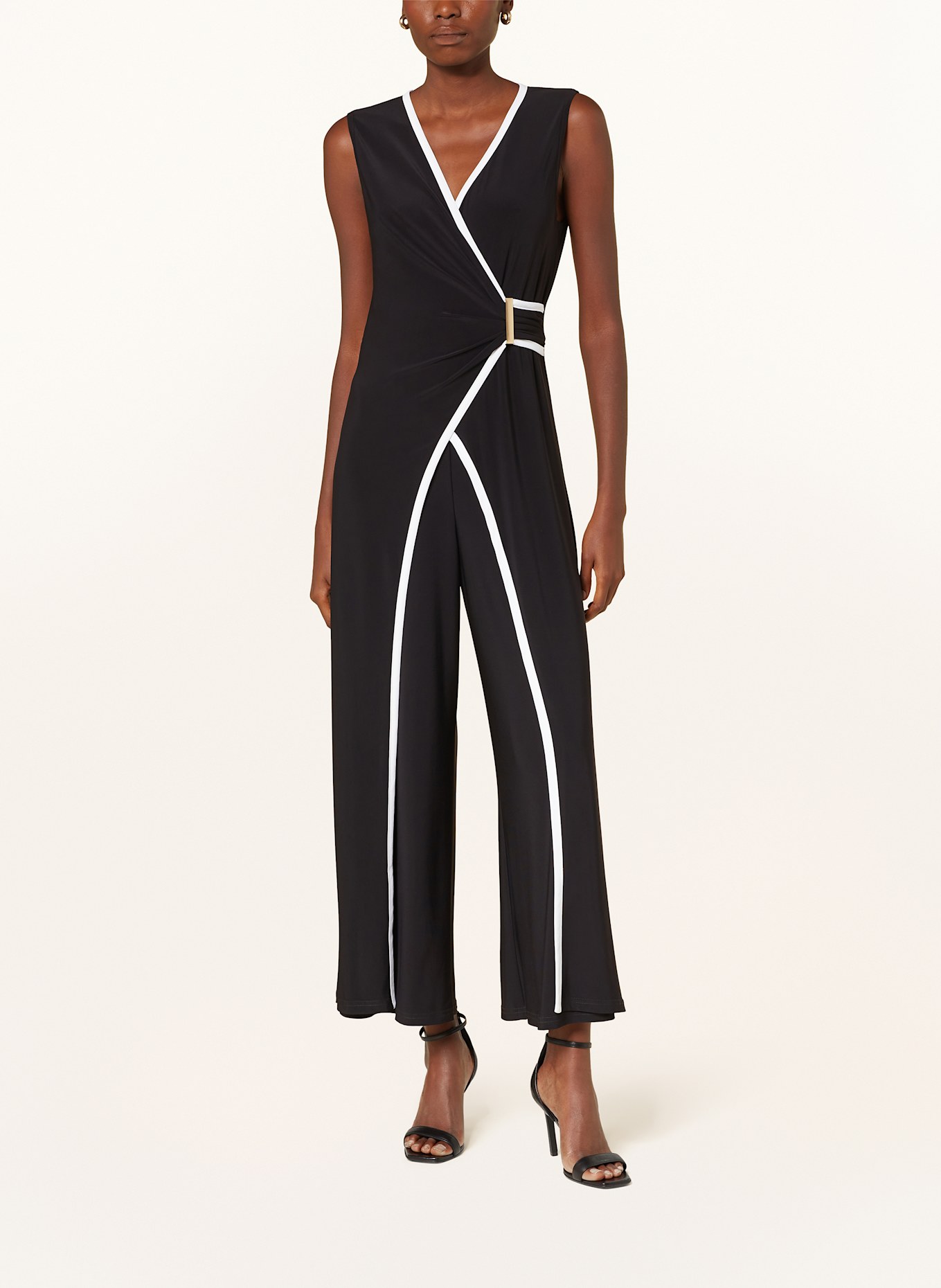 Joseph Ribkoff Jumpsuit in Wickeloptik: SCHWARZ/ WEISS