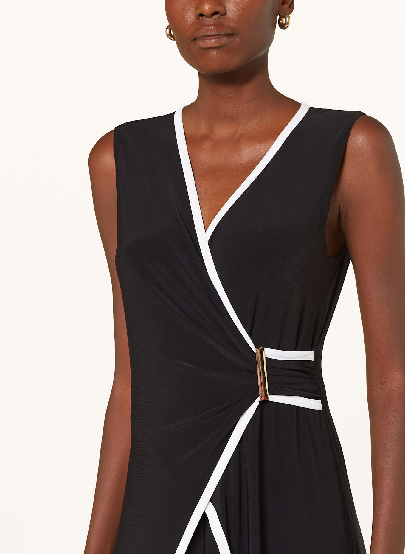 Joseph Ribkoff Jumpsuit in Wickeloptik: SCHWARZ/ WEISS