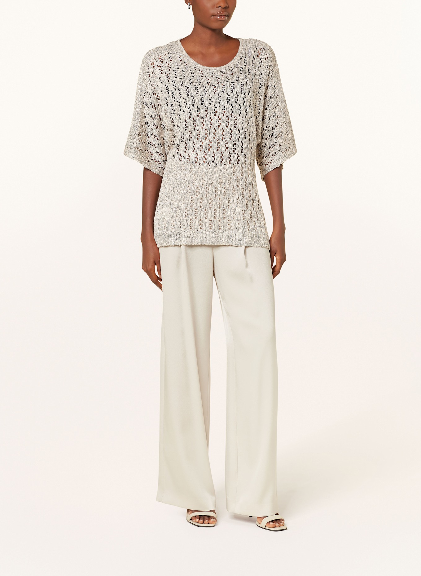 Joseph Ribkoff Pullover mit 3/4-Arm und Pailletten: TAUPE