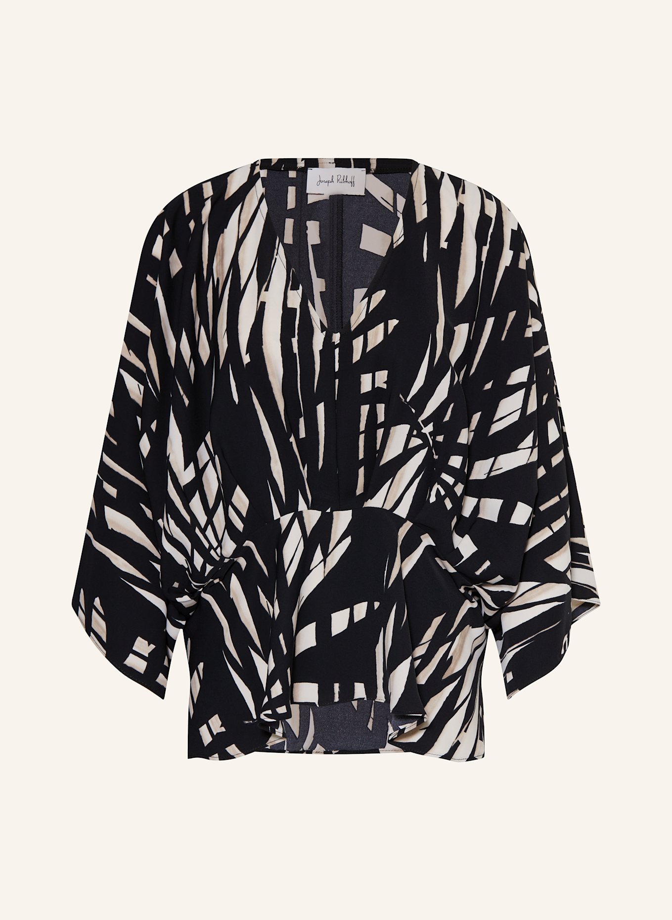 Joseph Ribkoff Bluzka z rękawem 3/4: CZARNY / JASNOBRĄZOWY