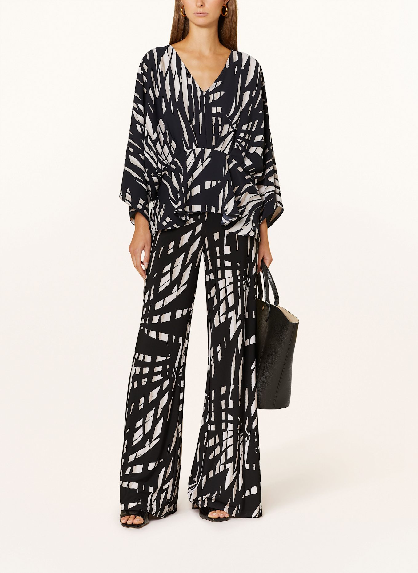 Joseph Ribkoff Bluzka z rękawem 3/4: CZARNY / JASNOBRĄZOWY