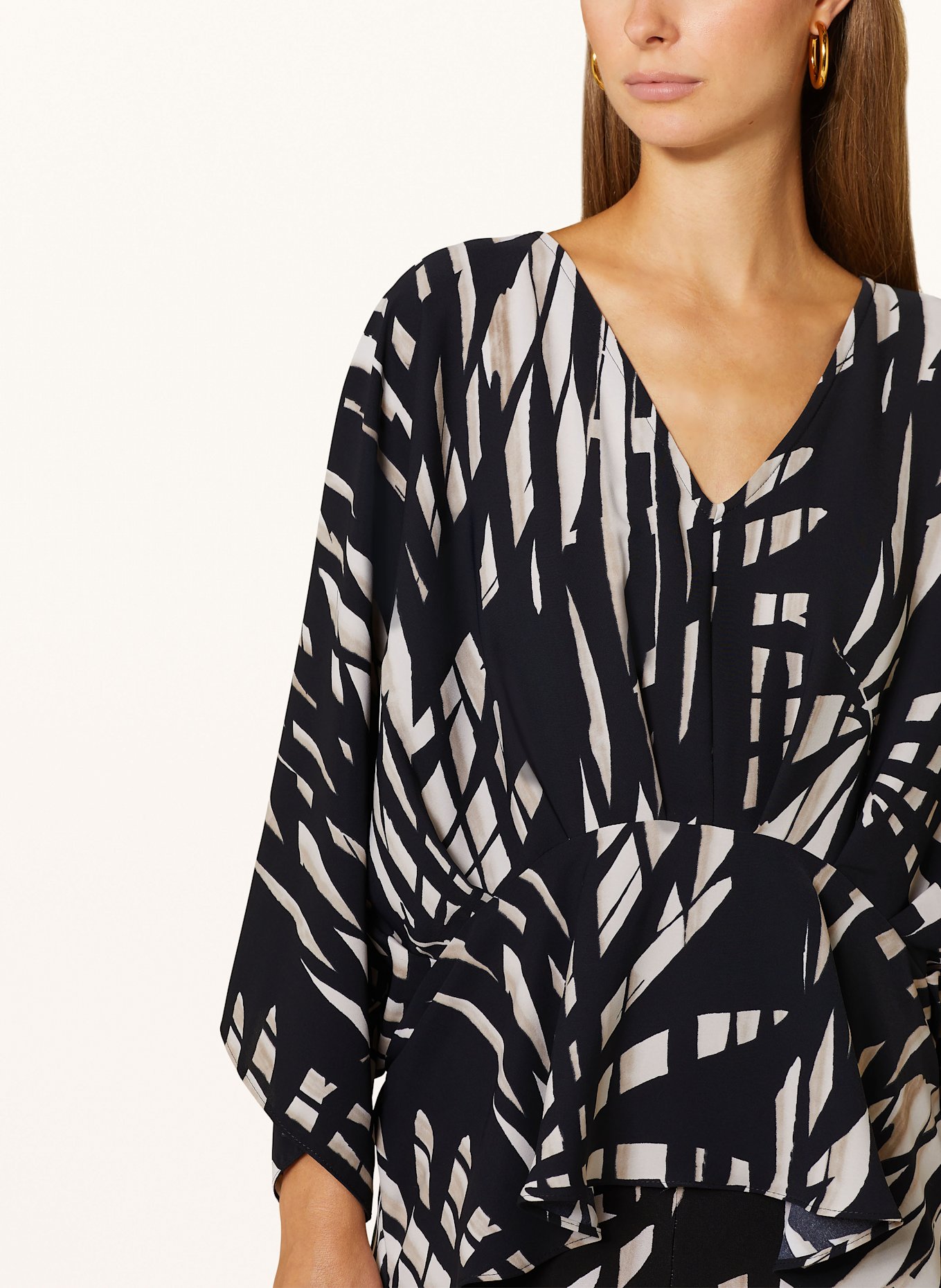 Joseph Ribkoff Bluzka z rękawem 3/4: CZARNY / JASNOBRĄZOWY