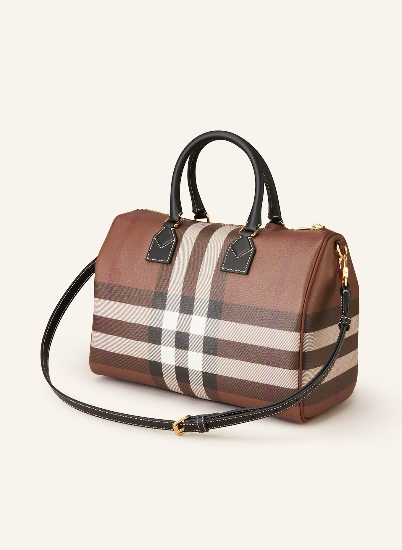 BURBERRY Handbag BOWLING BAG MEDIUM in brown dark brown ecru