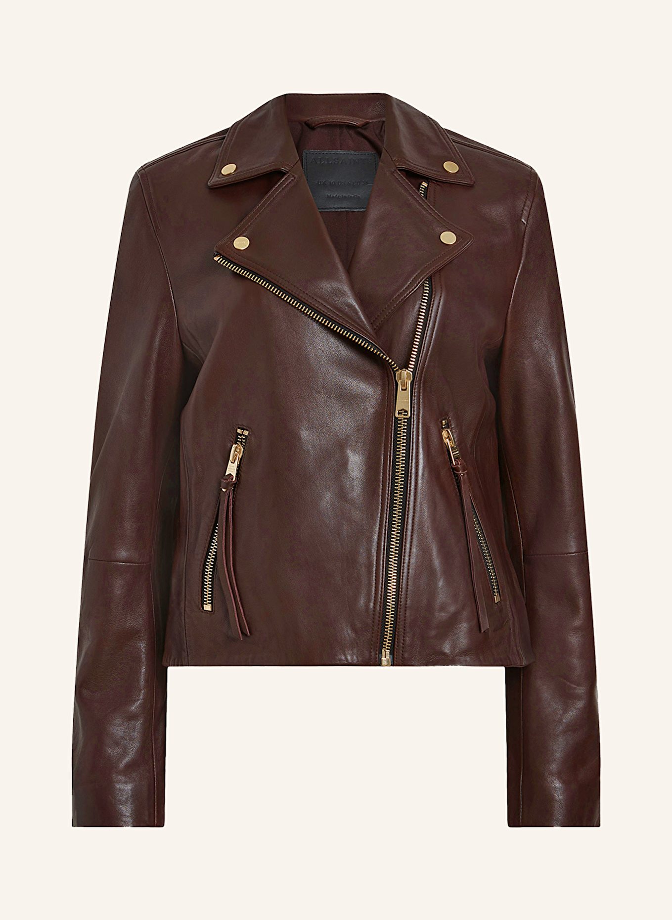 ALLSAINTS Leather jacket DALBY in dark red