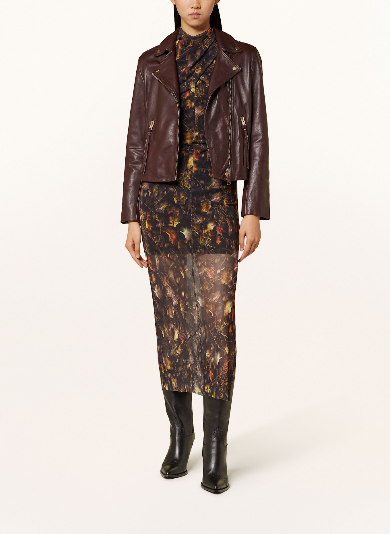 ALLSAINTS Lederjacke DALBY: DUNKELROT