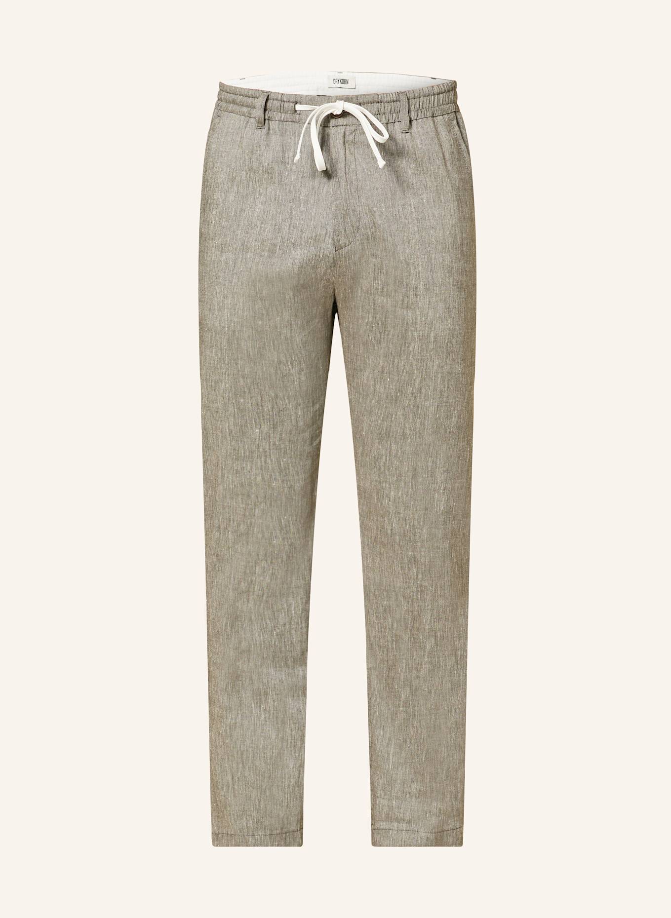 DRYKORN Hose DEGER im Jogging-Stil Regular Fit mit Leinen: GRÜN