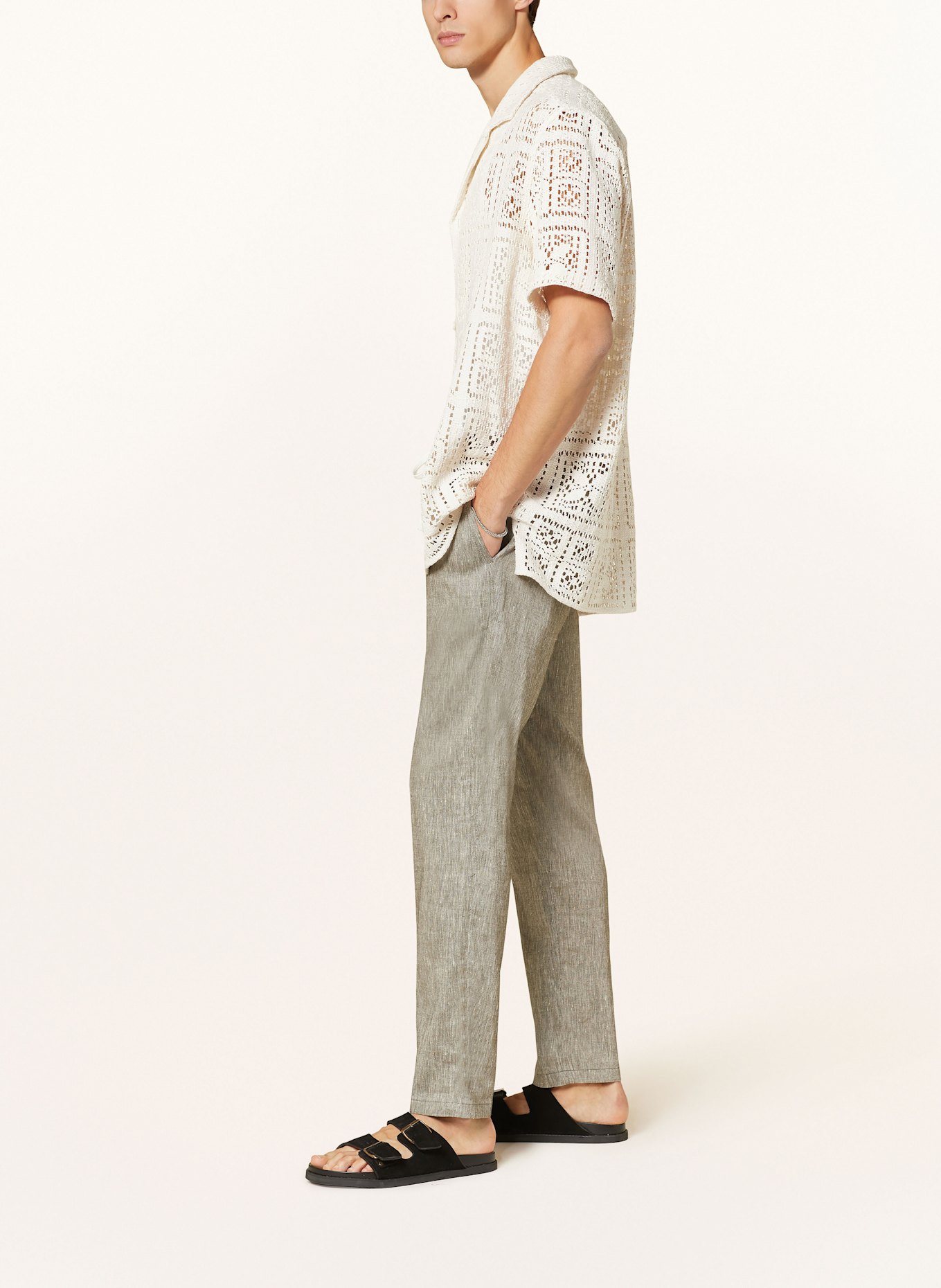 DRYKORN Hose DEGER im Jogging-Stil Regular Fit mit Leinen: GRÜN