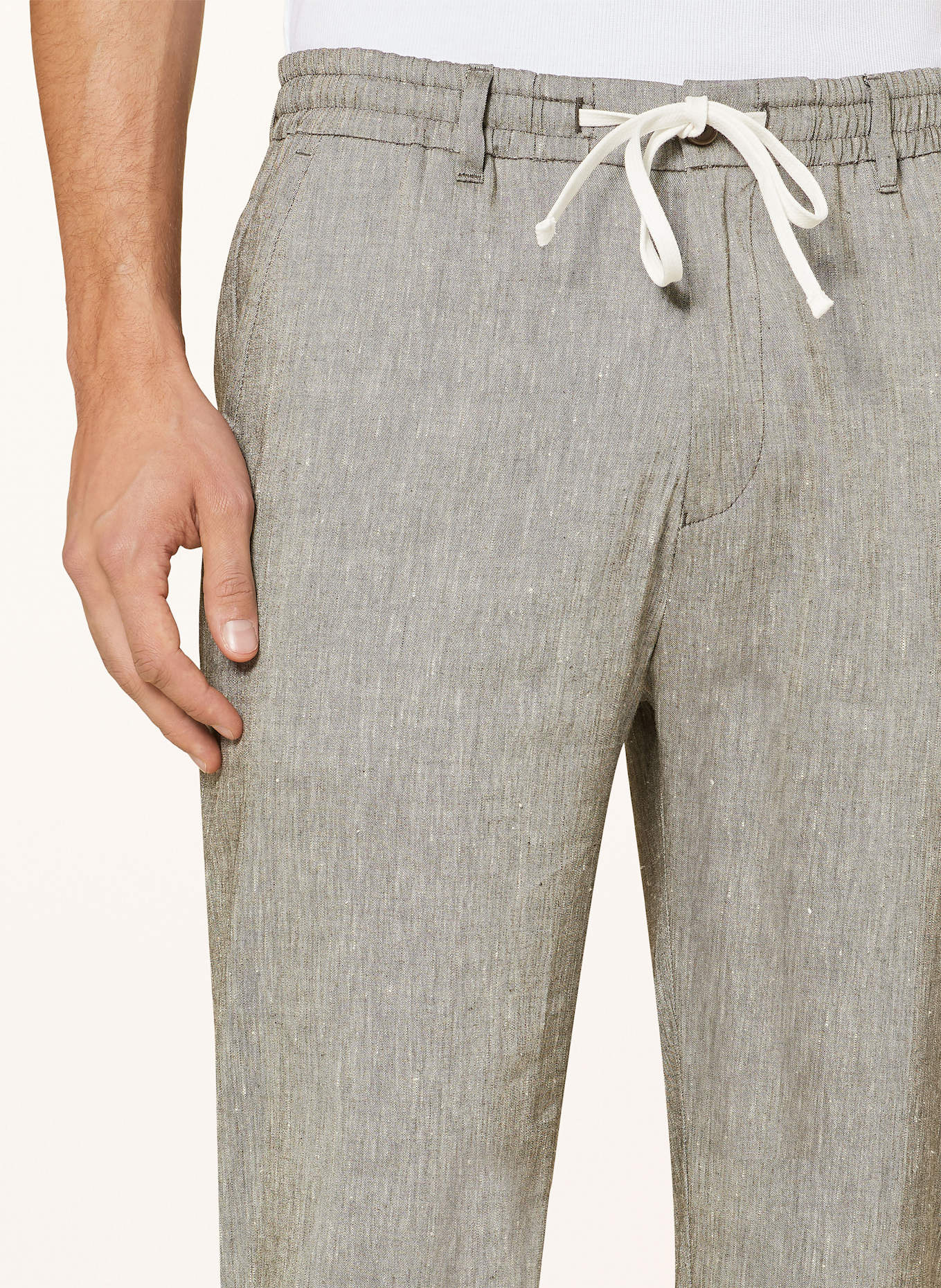 DRYKORN Hose DEGER im Jogging-Stil Regular Fit mit Leinen: GRÜN