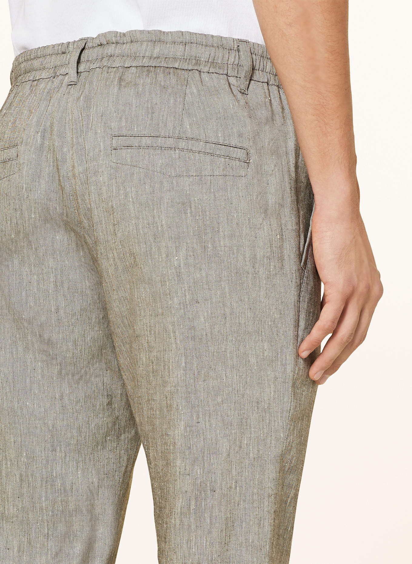 DRYKORN Hose DEGER im Jogging-Stil Regular Fit mit Leinen: GRÜN