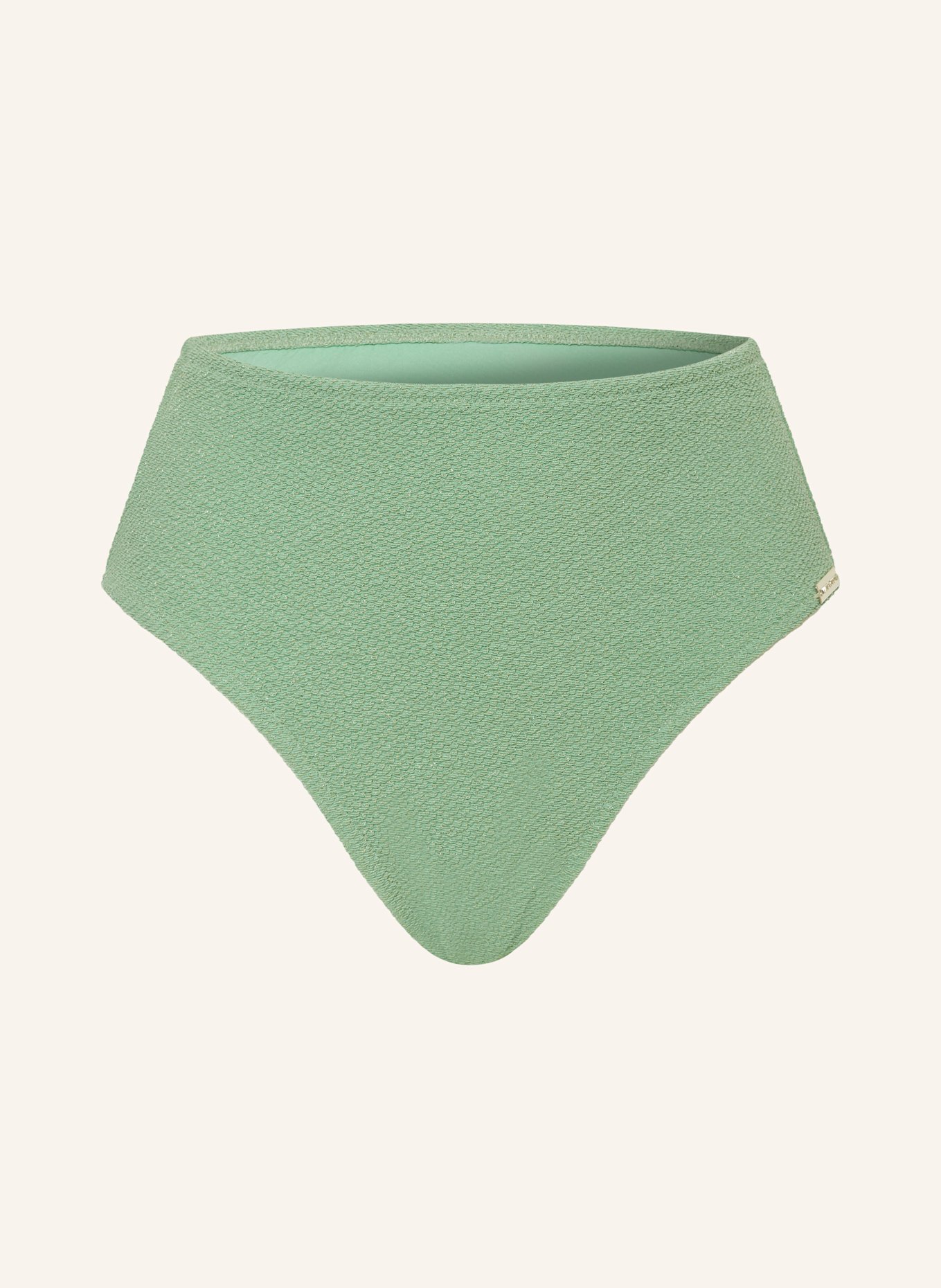 watercult High-Waist-Bikini-Hose SWIM SPARKLE mit Glitzergarn, Farbe: HELLGRÜN (Bild 1)