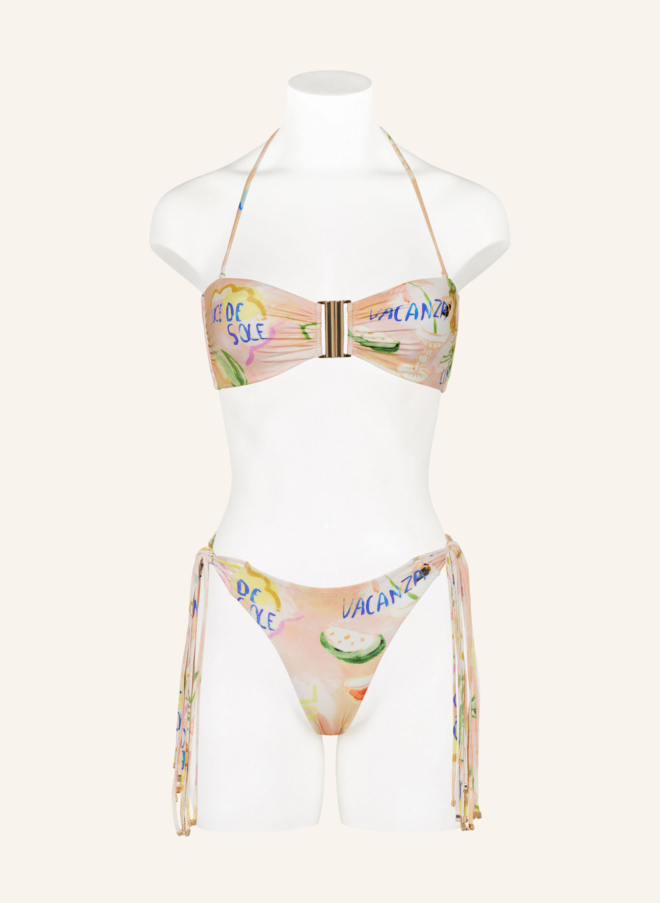 watercult Bandeau-Bikini-Top VACATION FIZZ: NUDE/ HELLGRÜN/ BLAU
