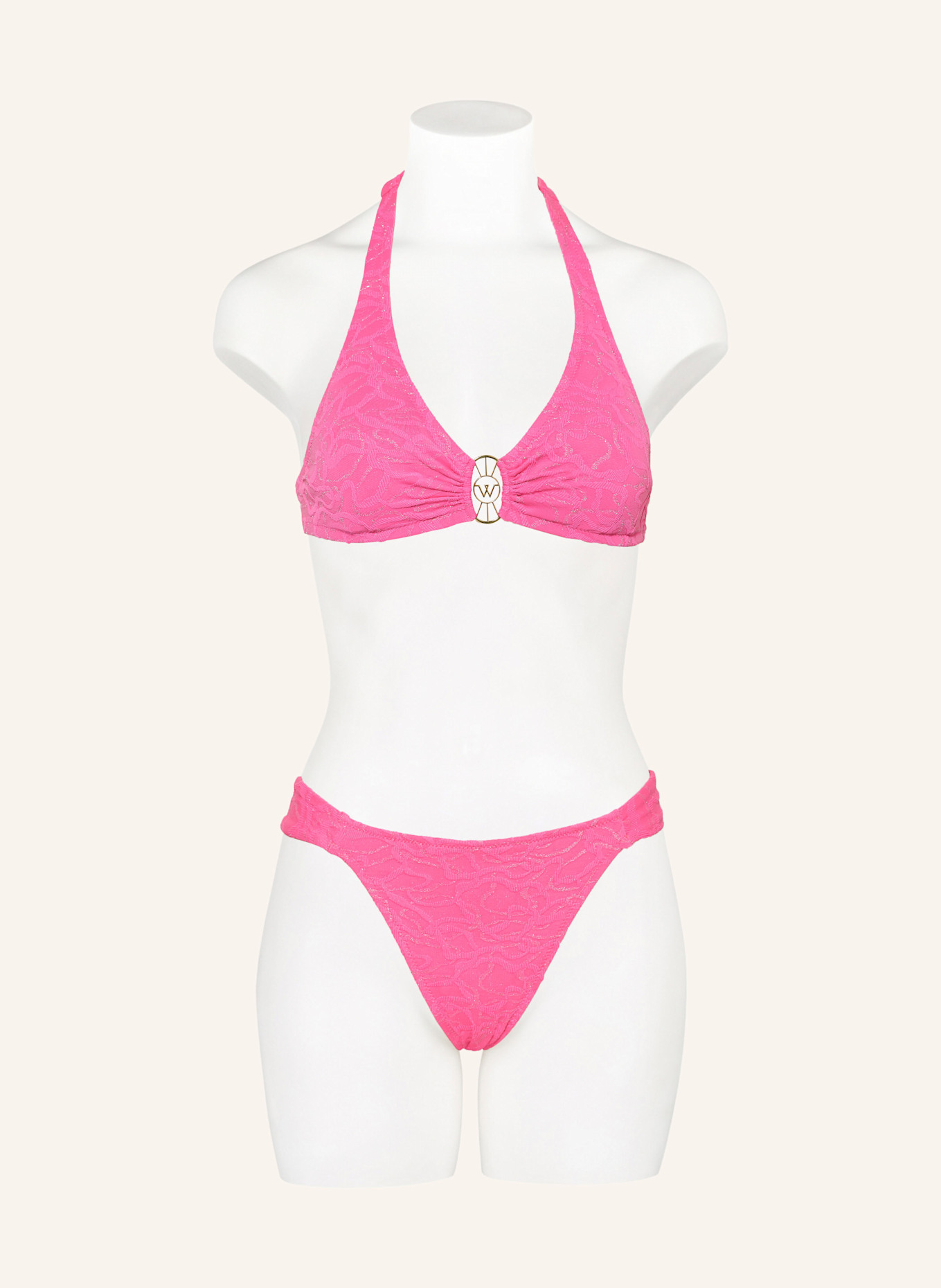 watercult Neckholder-Bikini-Top SUPERNOVA mit Glitzergarn: PINK/ SILBER