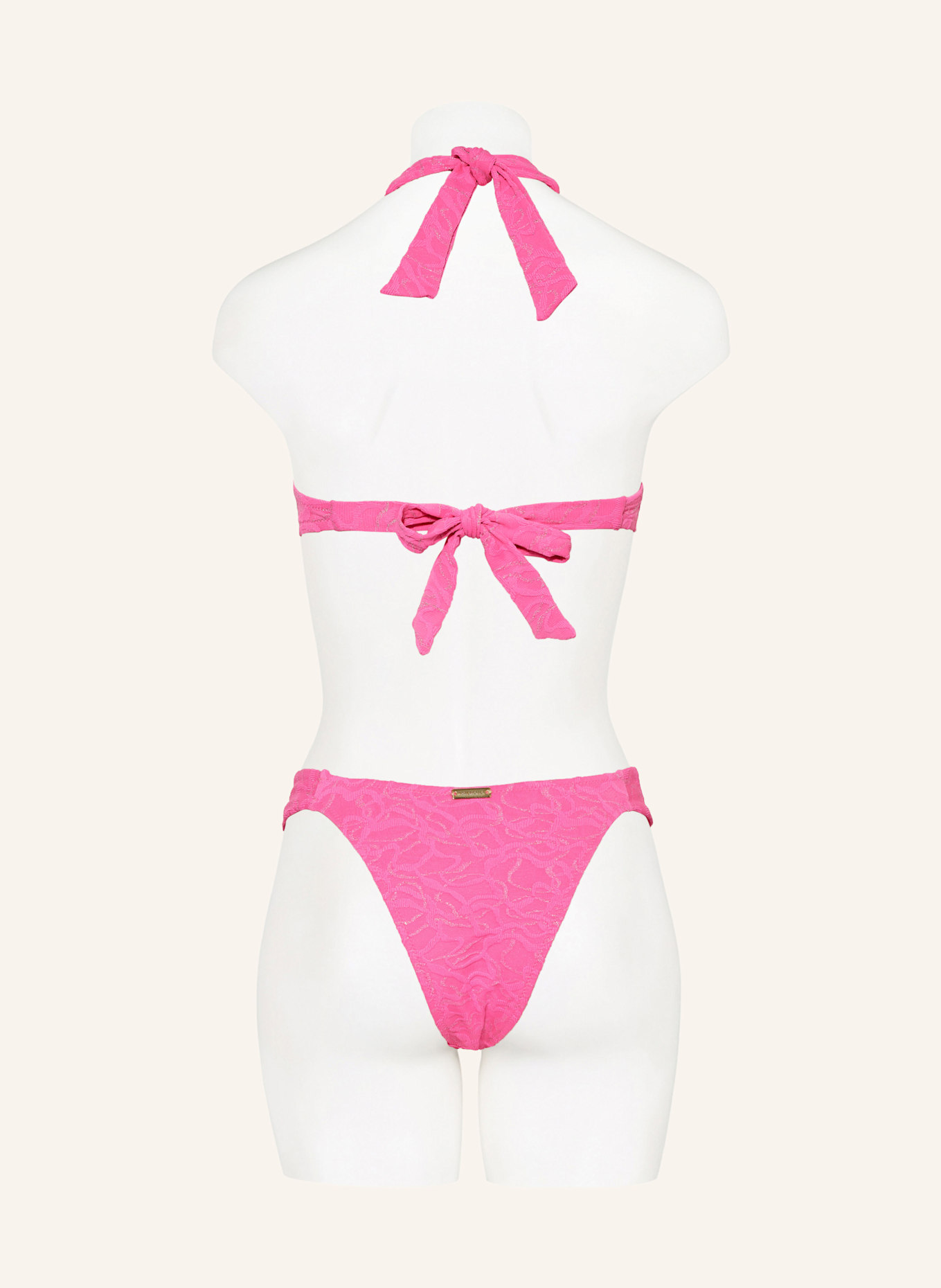 watercult Neckholder-Bikini-Top SUPERNOVA mit Glitzergarn: PINK/ SILBER