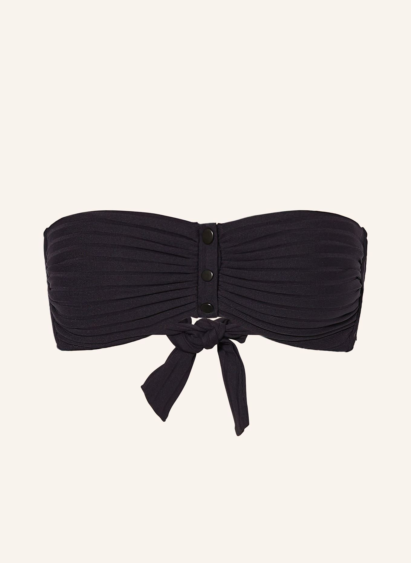 watercult Bandeau-Bikini-Top HENLEY RIB: SCHWARZ