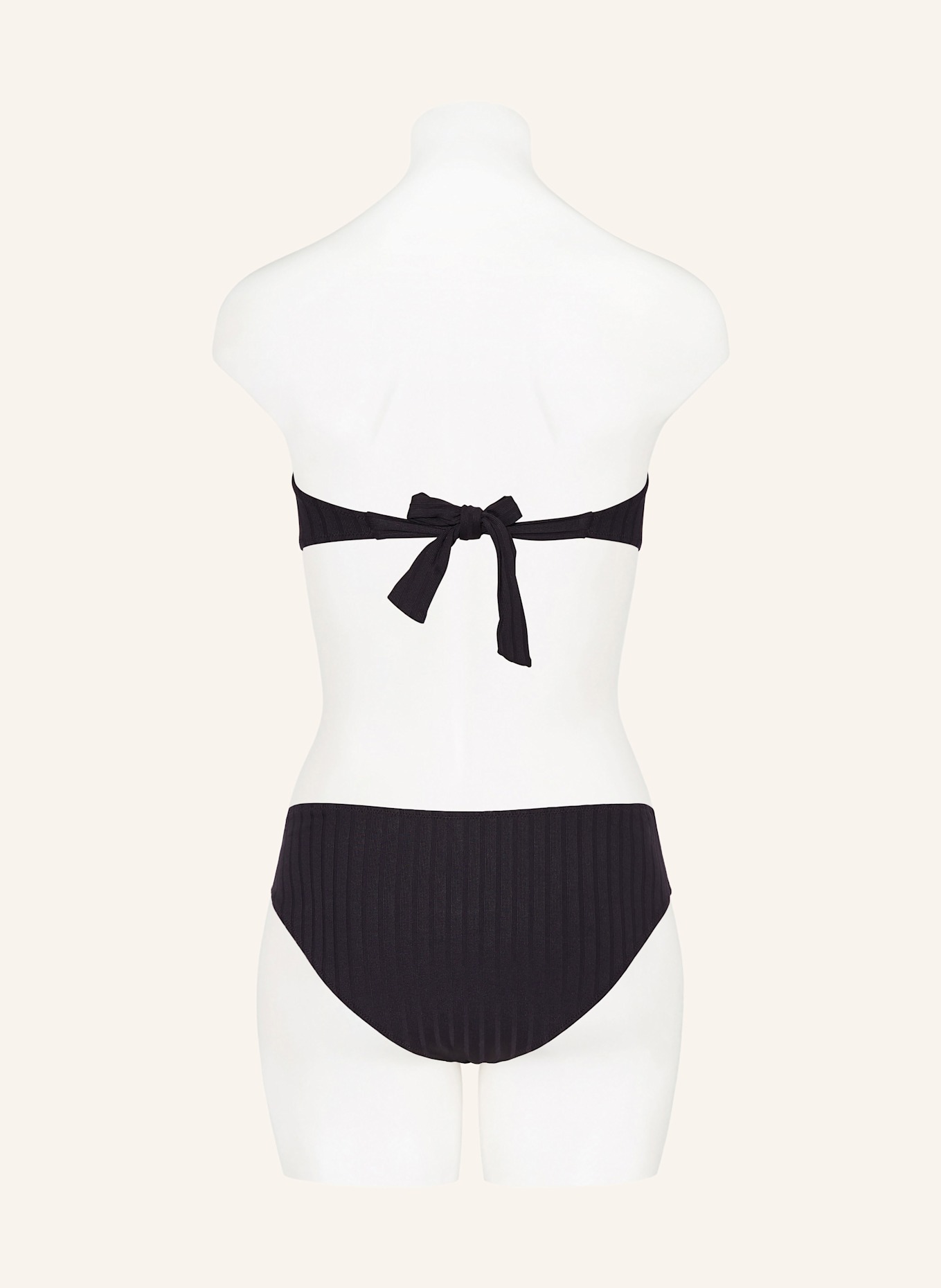 watercult Bandeau-Bikini-Top HENLEY RIB: SCHWARZ