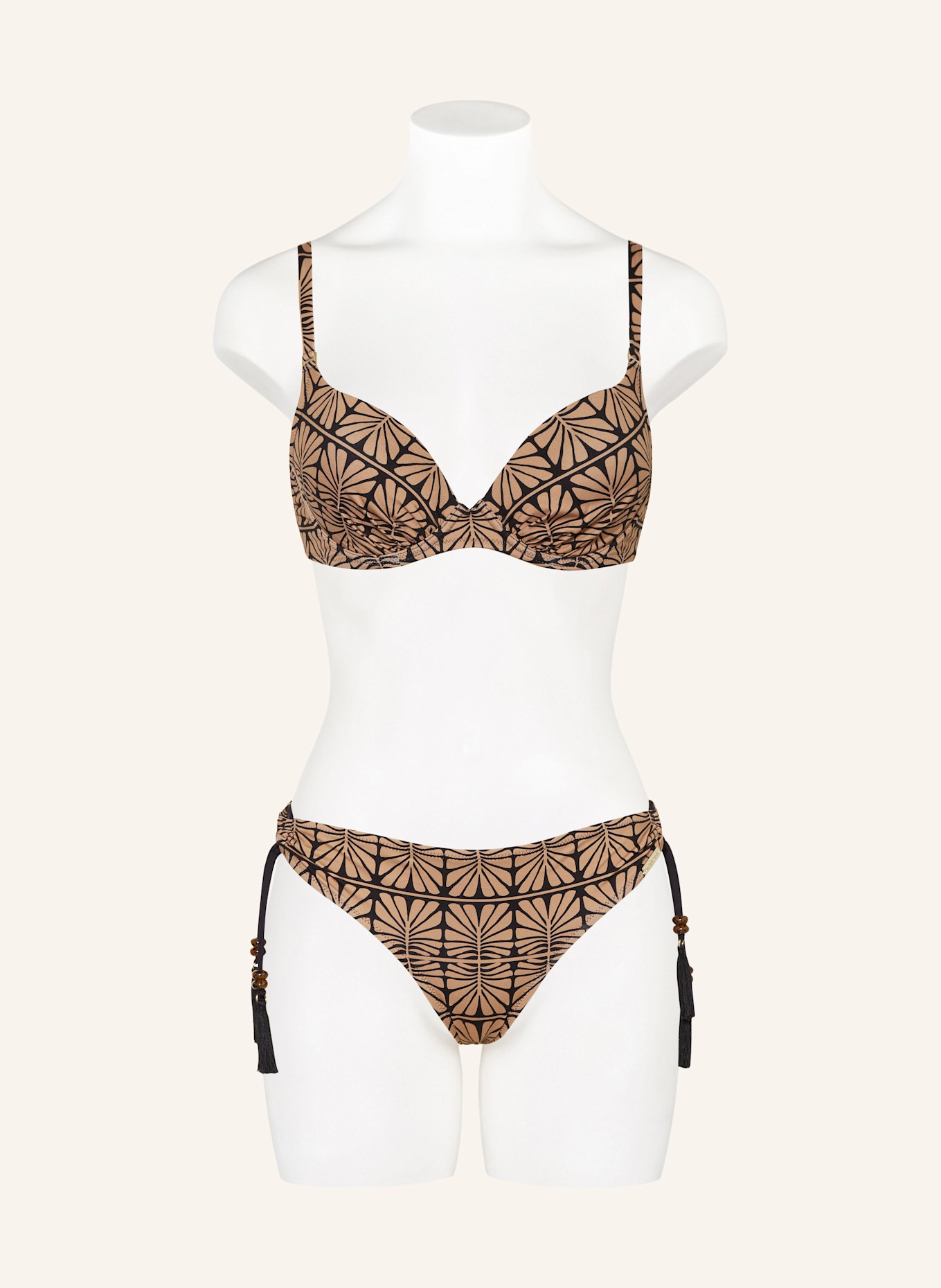 watercult Bügel-Bikini-Top ARTISAN VIBE: HELLBRAUN/ SCHWARZ