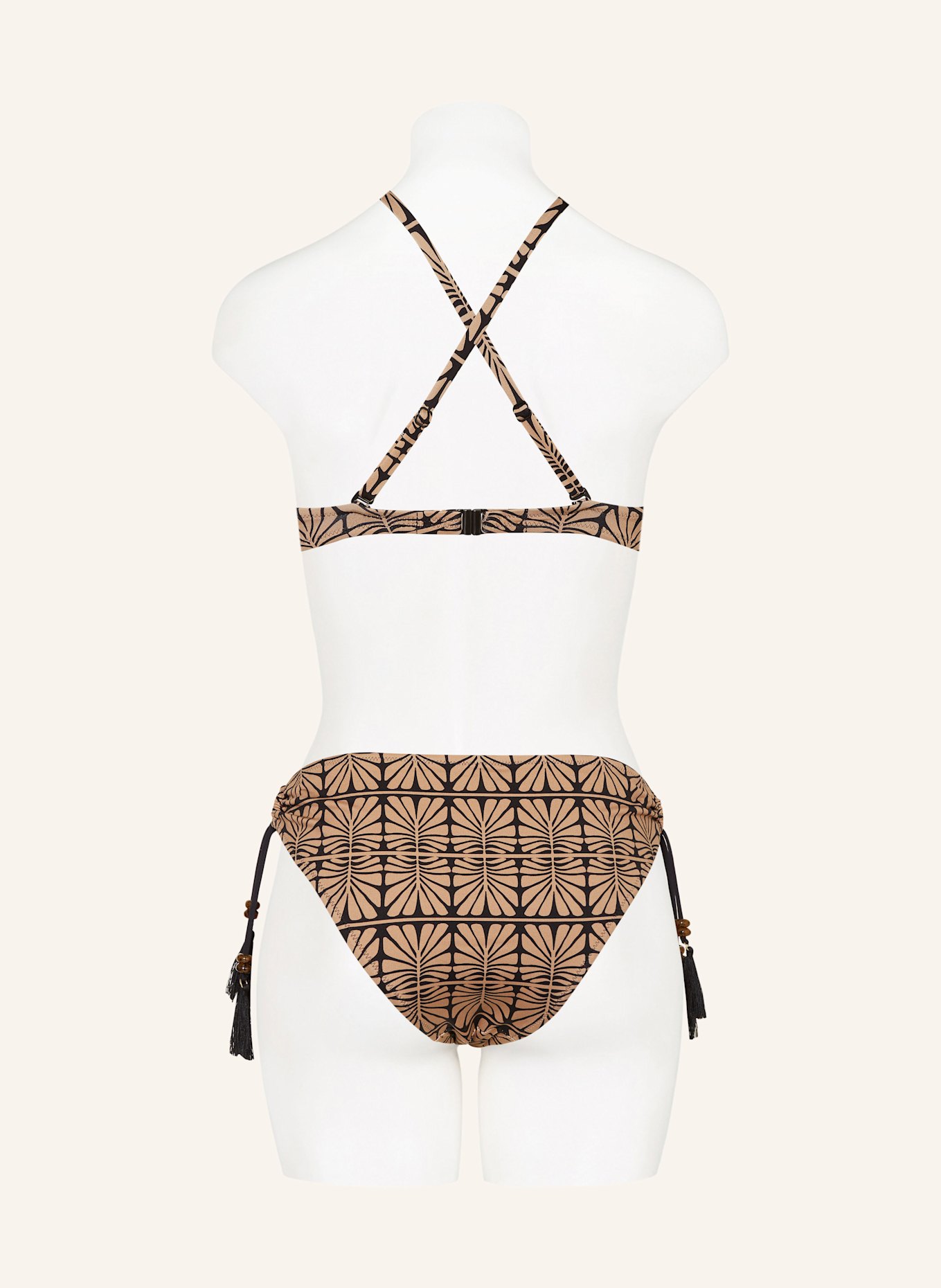 watercult Bügel-Bikini-Top ARTISAN VIBE: HELLBRAUN/ SCHWARZ