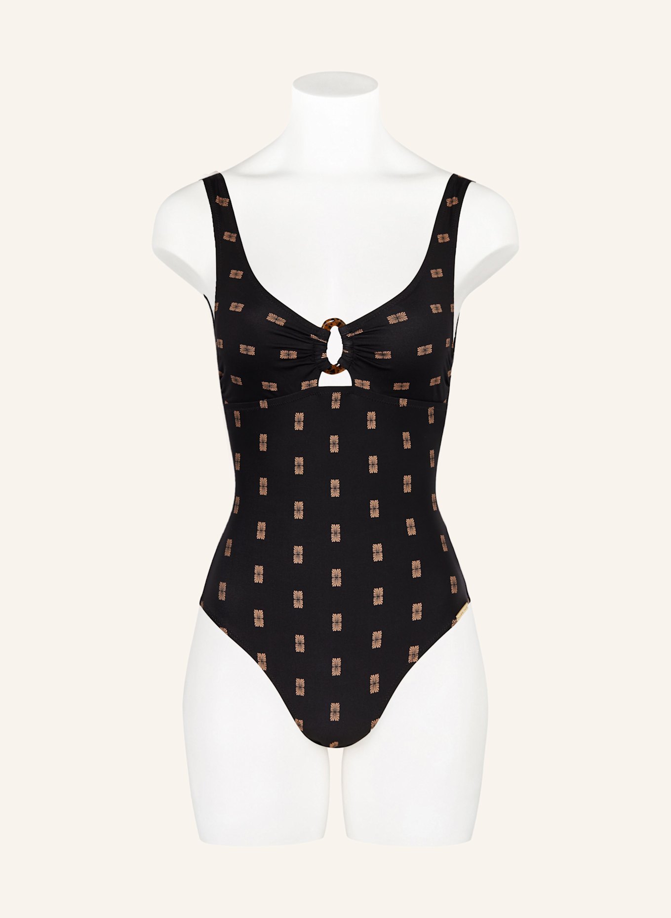 watercult Badeanzug MICROCRAFT: SCHWARZ / HELLBRAUN