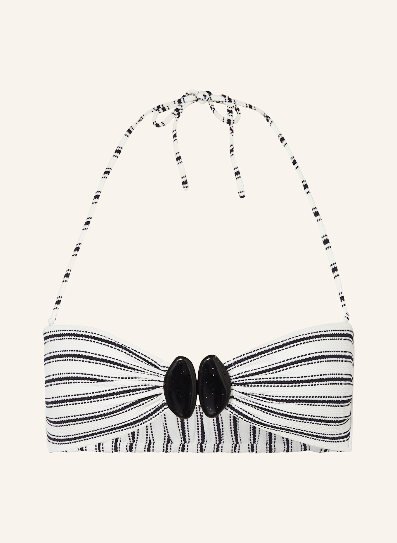 watercult Bandeau-Bikini-Hose SEASIDE SPLASH: WEISS/ SCHWARZ