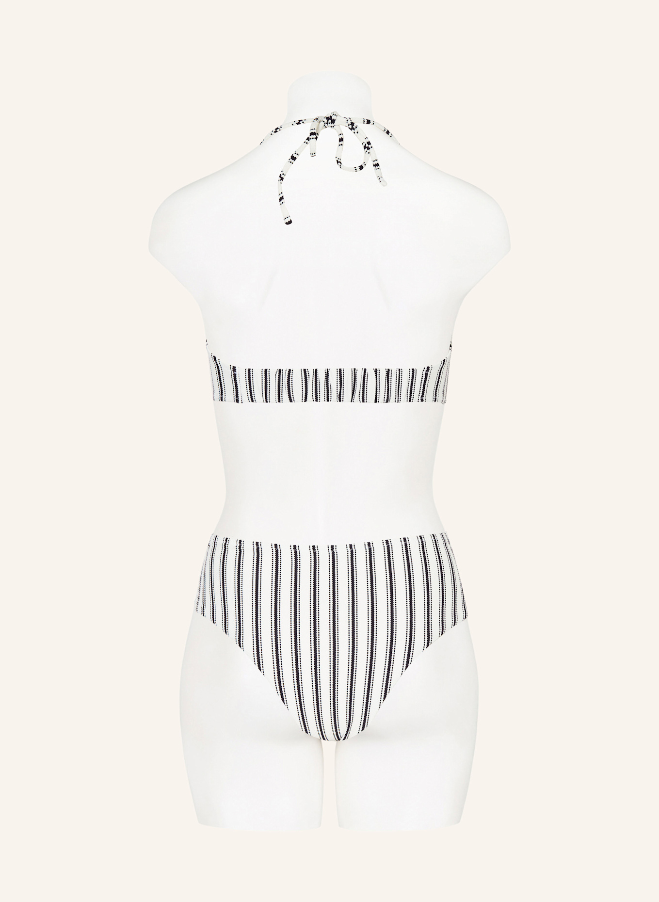 watercult Bandeau-Bikini-Hose SEASIDE SPLASH: WEISS/ SCHWARZ