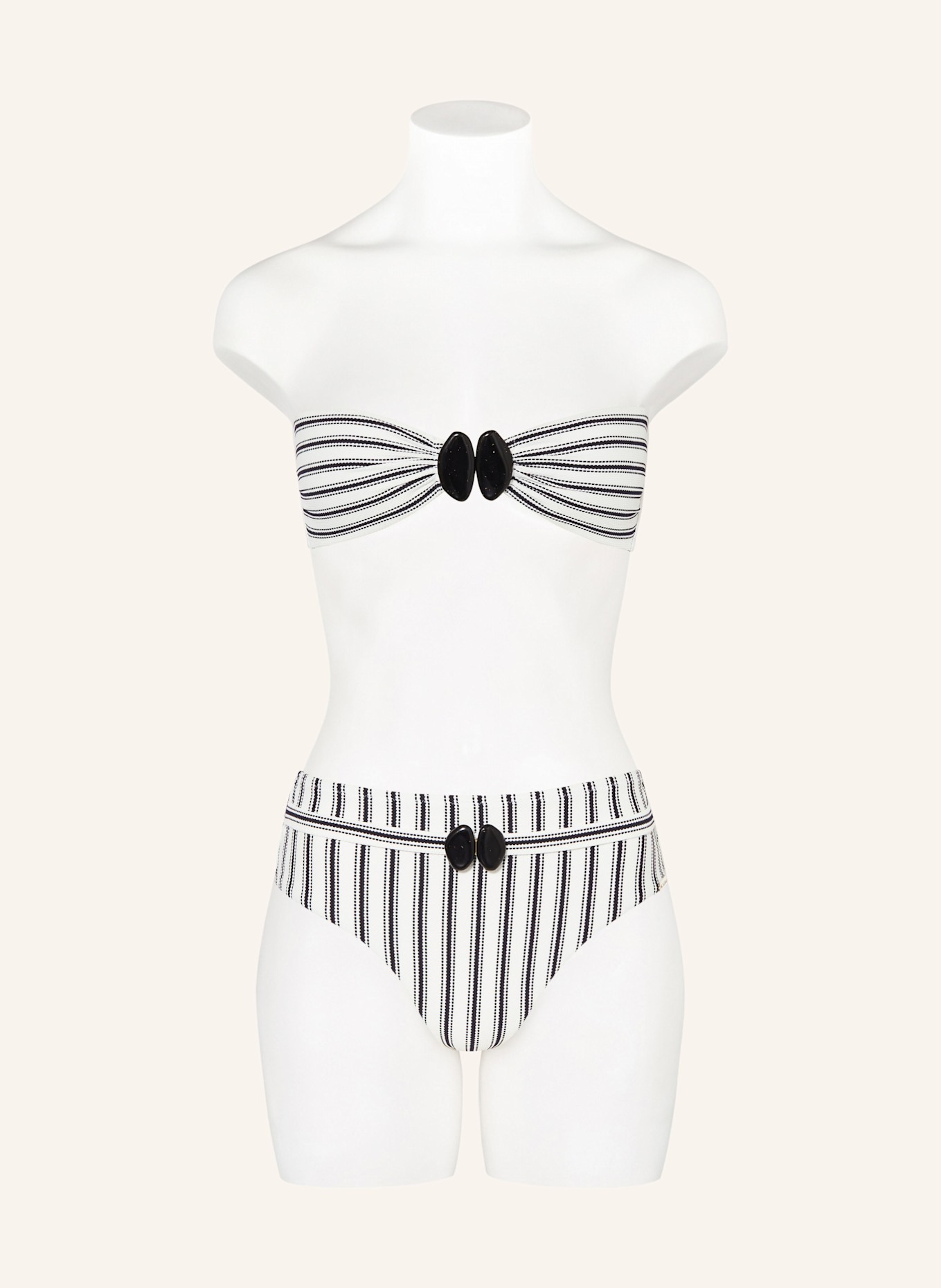 watercult Bandeau-Bikini-Hose SEASIDE SPLASH: WEISS/ SCHWARZ