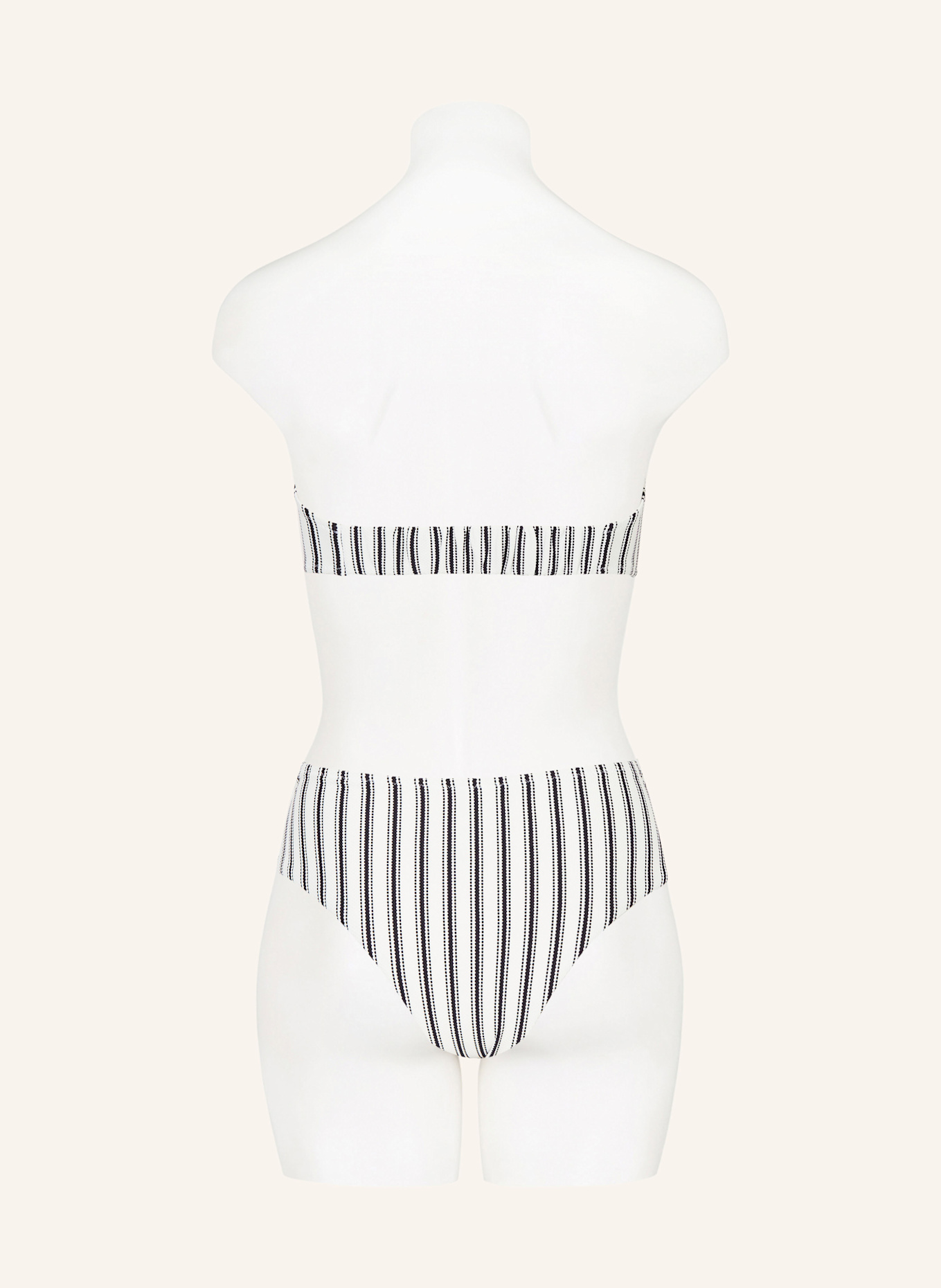 watercult Bandeau-Bikini-Hose SEASIDE SPLASH: WEISS/ SCHWARZ