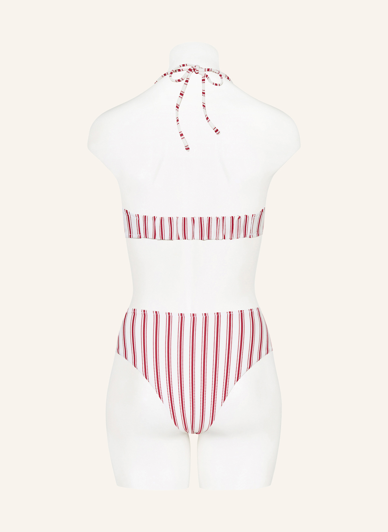 watercult Bandeau-Bikini-Hose SEASIDE SPLASH: SCHWARZ/ ROT