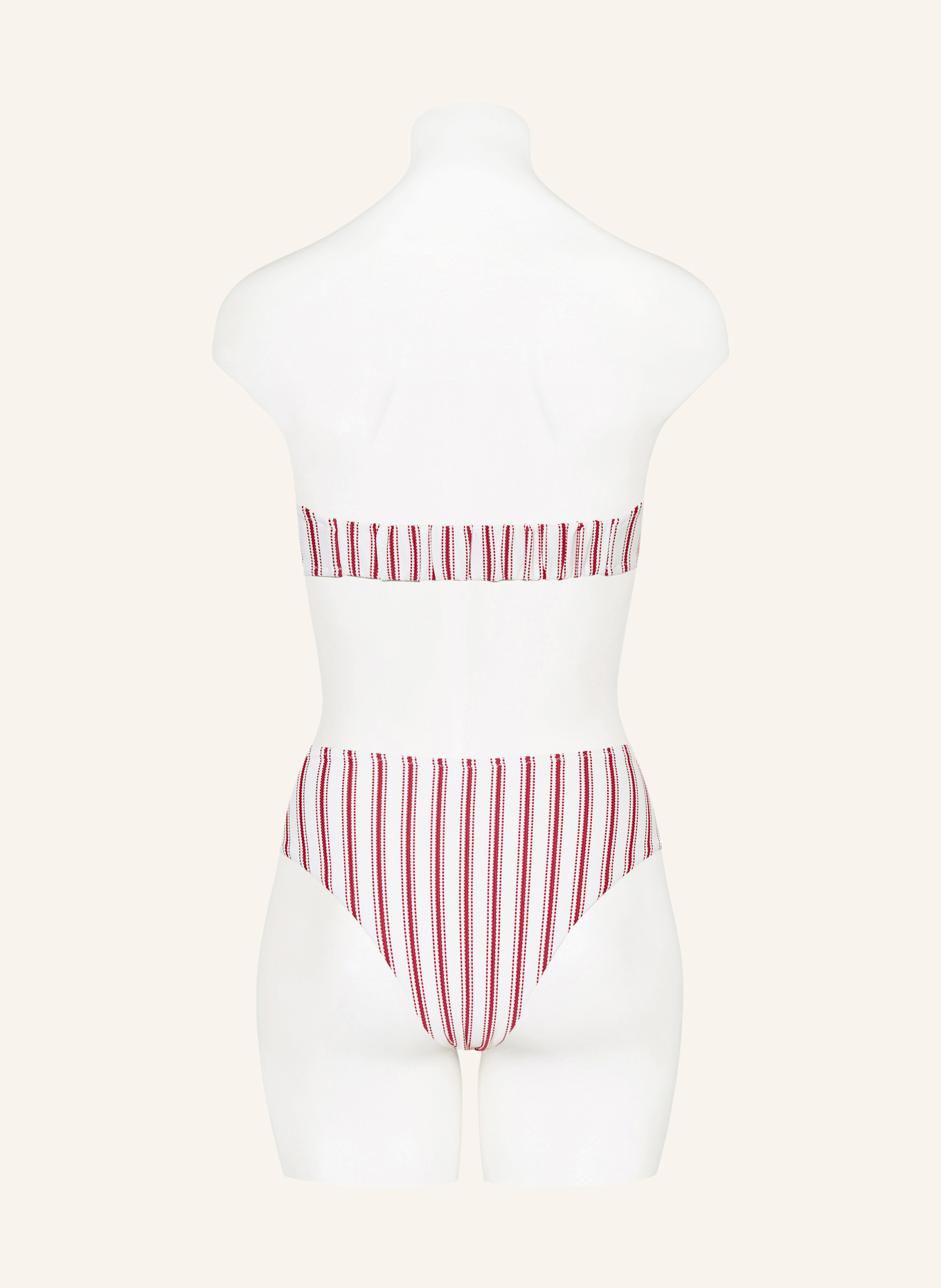 watercult Bandeau-Bikini-Hose SEASIDE SPLASH: SCHWARZ/ ROT