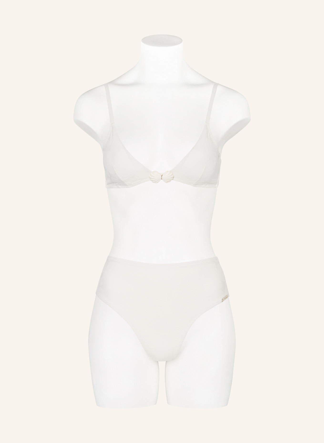 watercult COASTAL DAYDREAM high-waist bikini bottoms: ECRU
