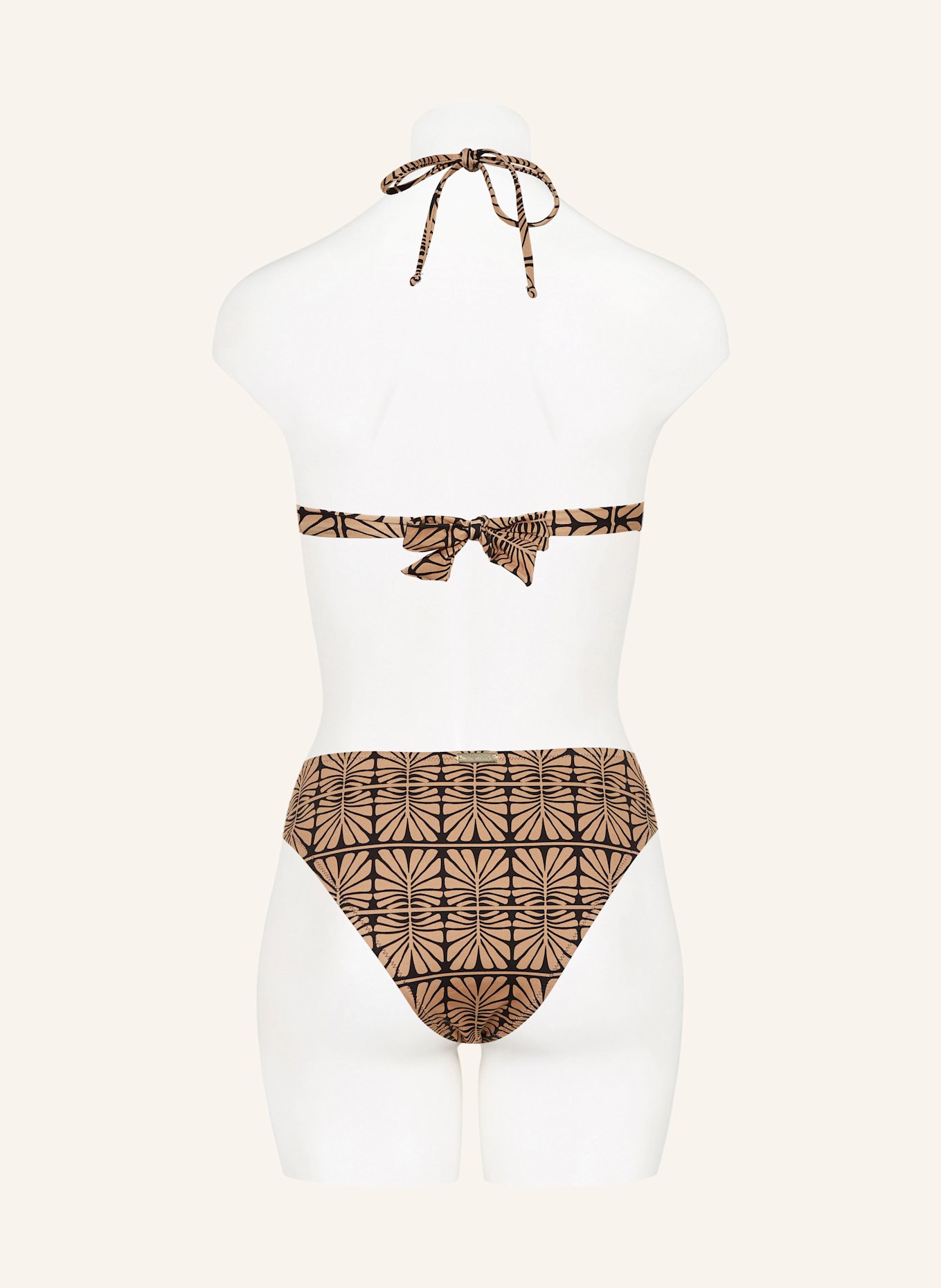 watercult Bikinové kalhotky brazilky ARTISAN VIBE: SVĚTLE HNĚDÁ/ ČERNÁ