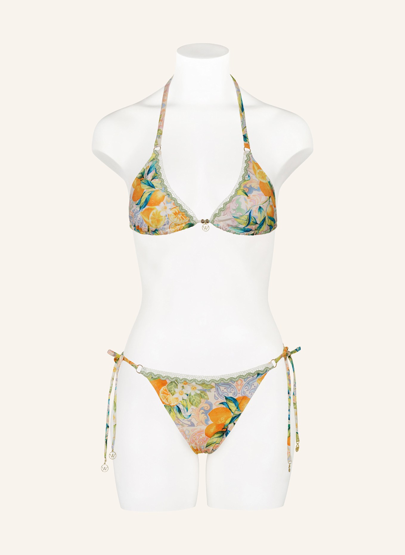watercult Triangel-Bikini-Top DOLCE WHIMSY: ORANGE / HELLGRÜN / TÜRKIS