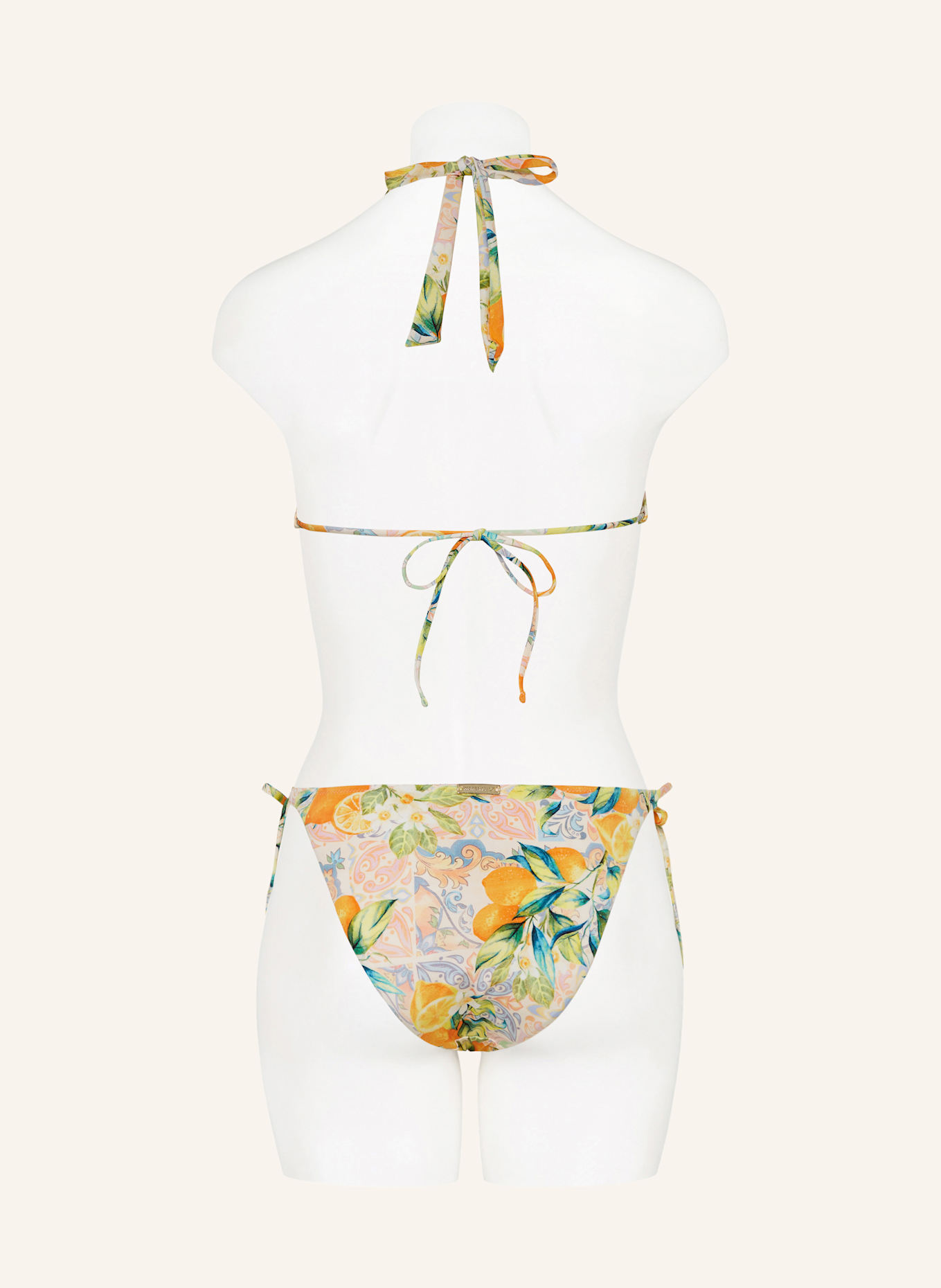 watercult Trojúhelníkové bikinové kalhotky DOLCE WHIMSY: ORANŽOVÁ/ SVĚTLE ZELENÁ/ TYRKYSOVÁ