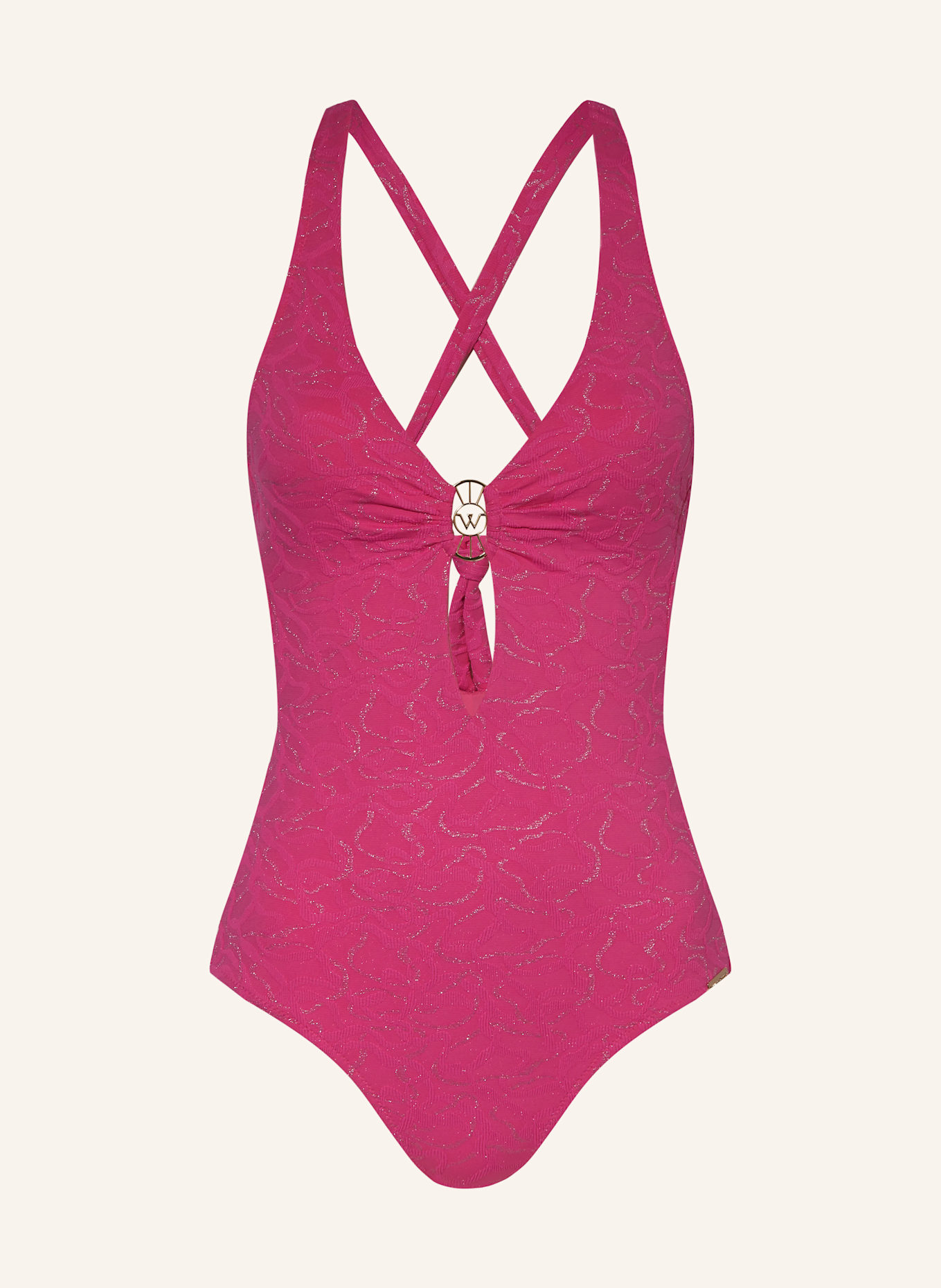 watercult Badeanzug SUPERNOVA mit Glitzergarn: PINK / SILBER