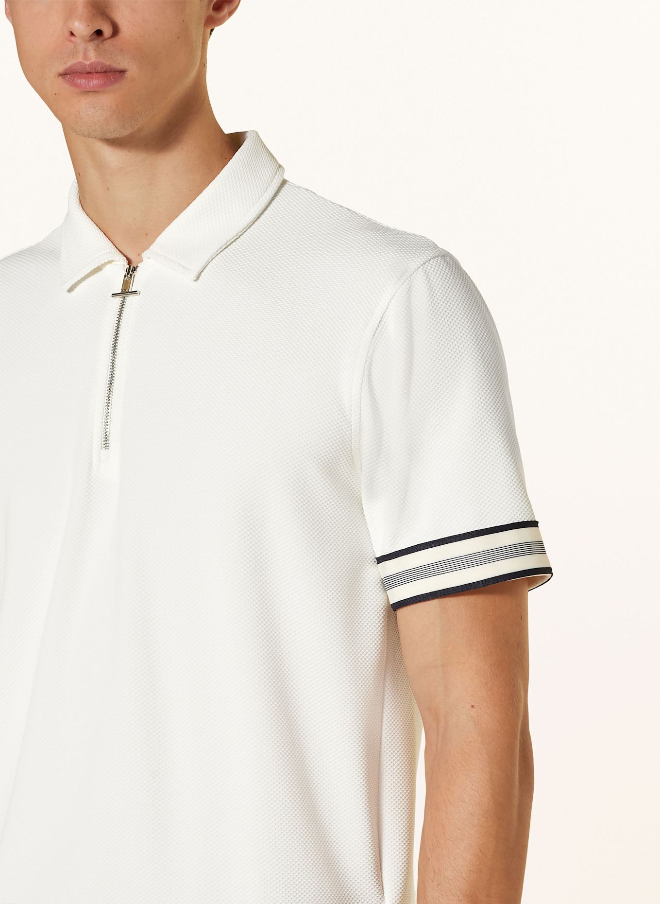 REISS BRISTOL piqué polo shirt: WHITE
