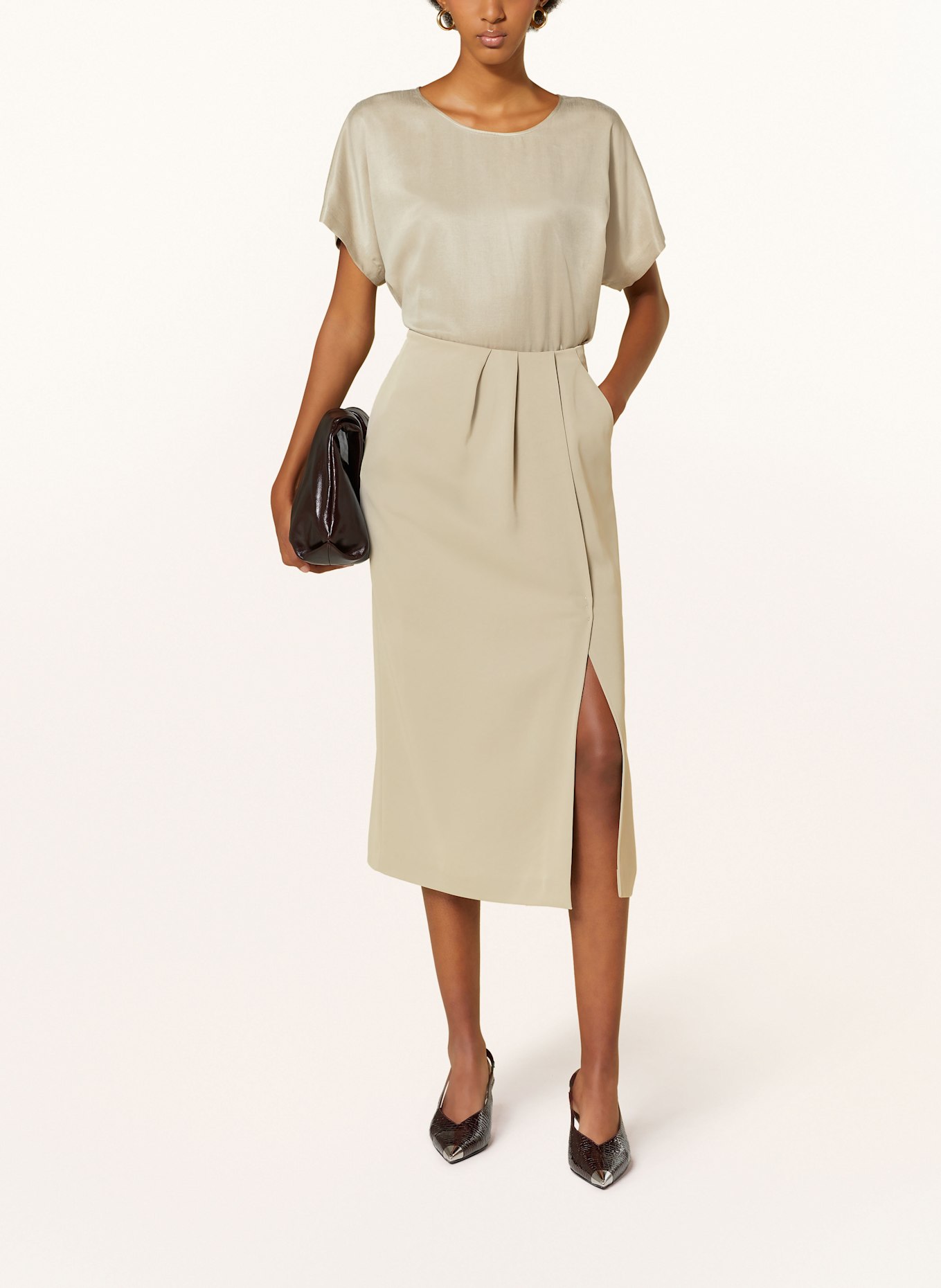 DRYKORN Satinrock ARJETA: KHAKI