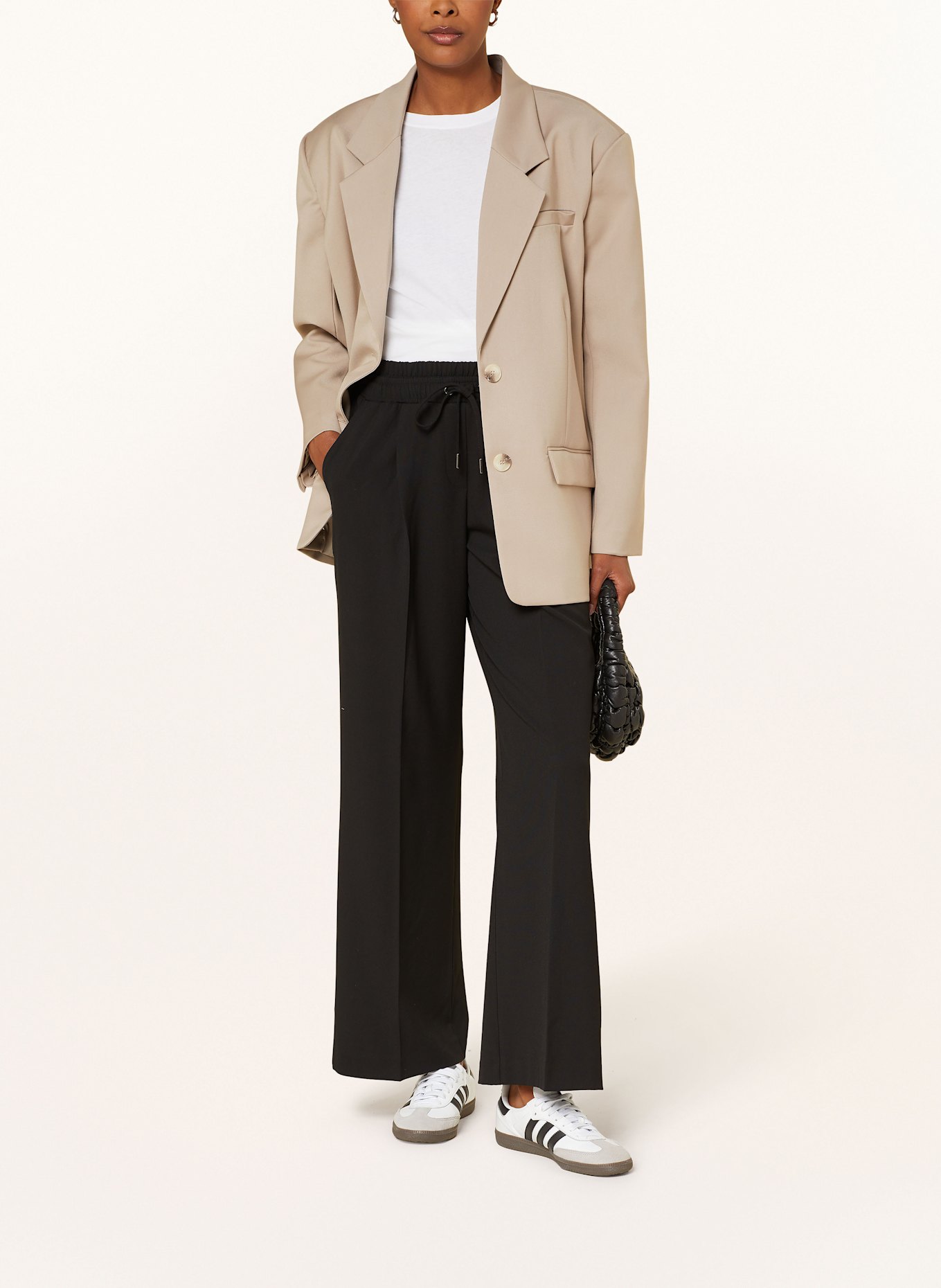 OPUS MUTASI wide leg slim trousers, Color: BLACK (Image 2)