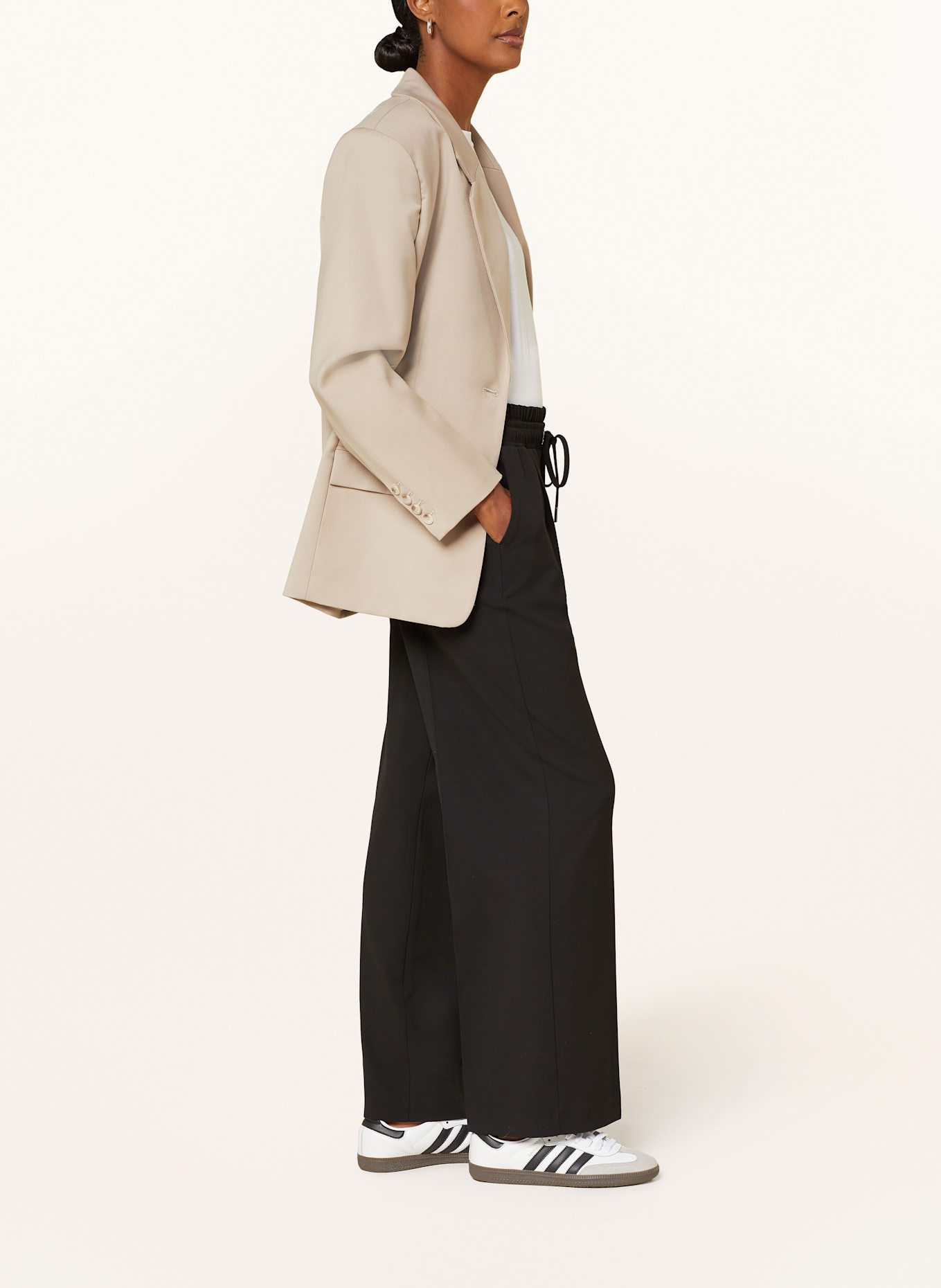 OPUS MUTASI wide leg slim trousers, Color: BLACK (Image 4)