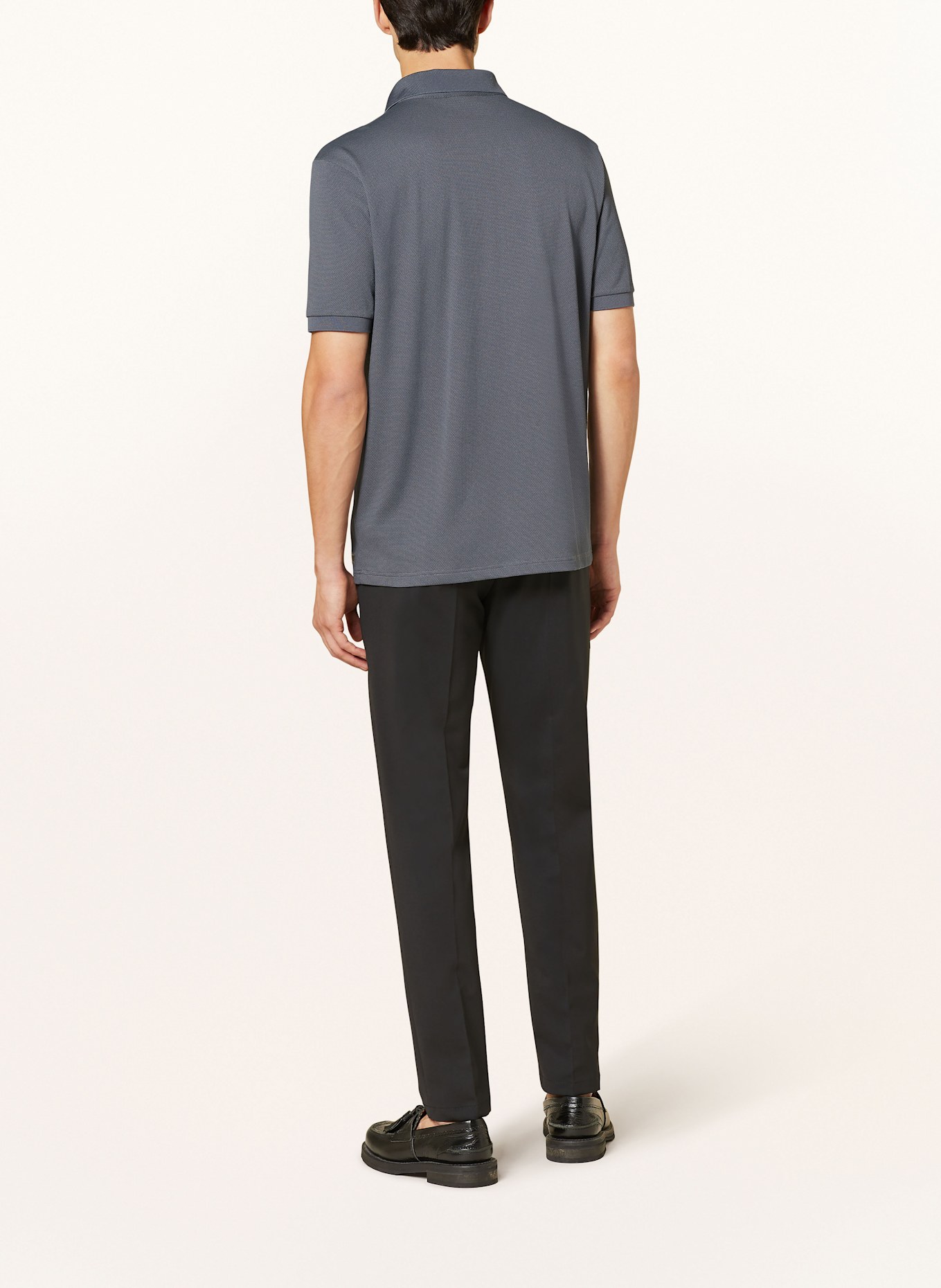 DRYKORN Koszulka polo z piki SANTOS: GRANATOWY / CZIEMNOSZARY