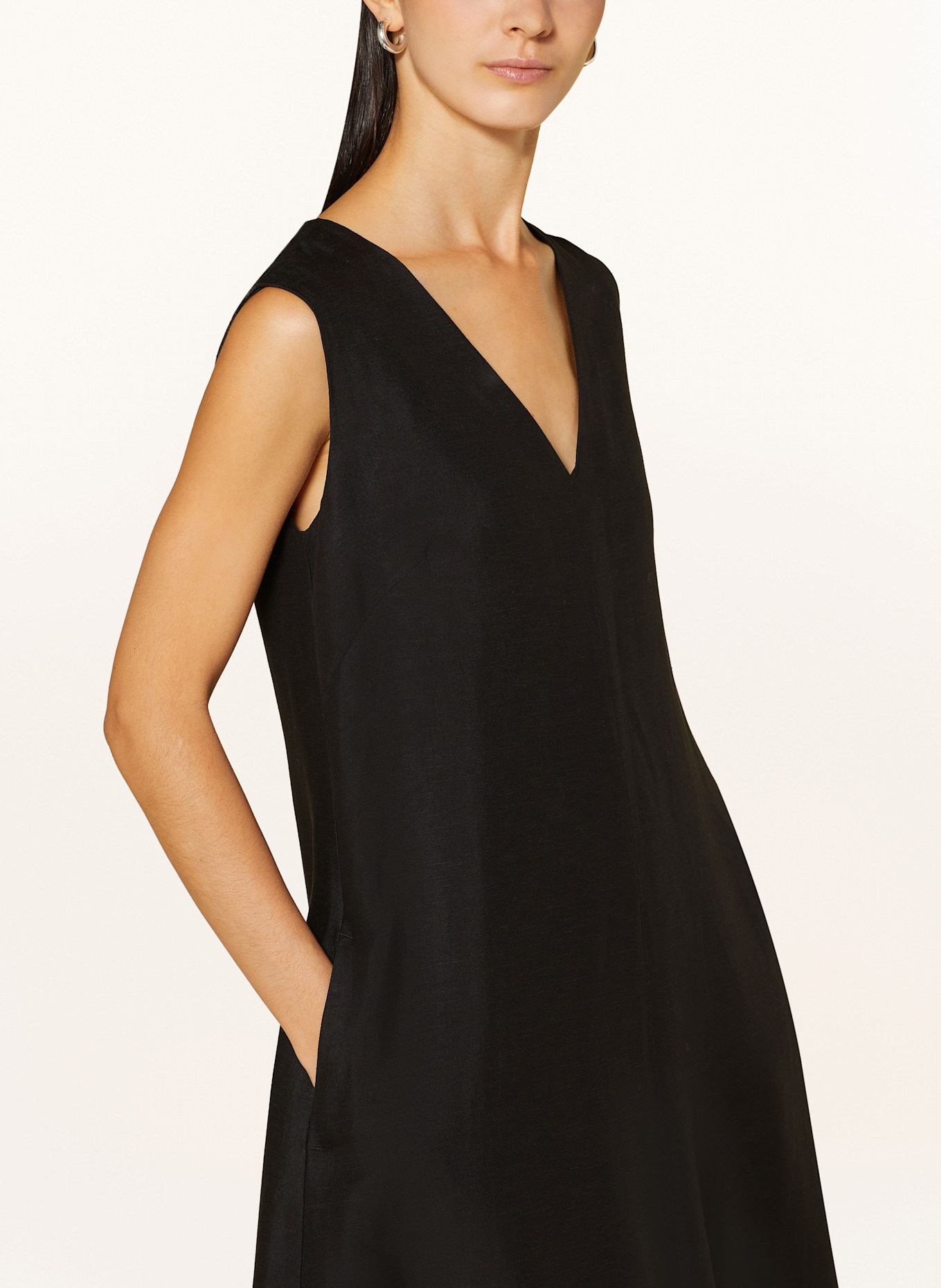 WEEKEND Max Mara Kleid EGOISTA mit Leinen: SCHWARZ