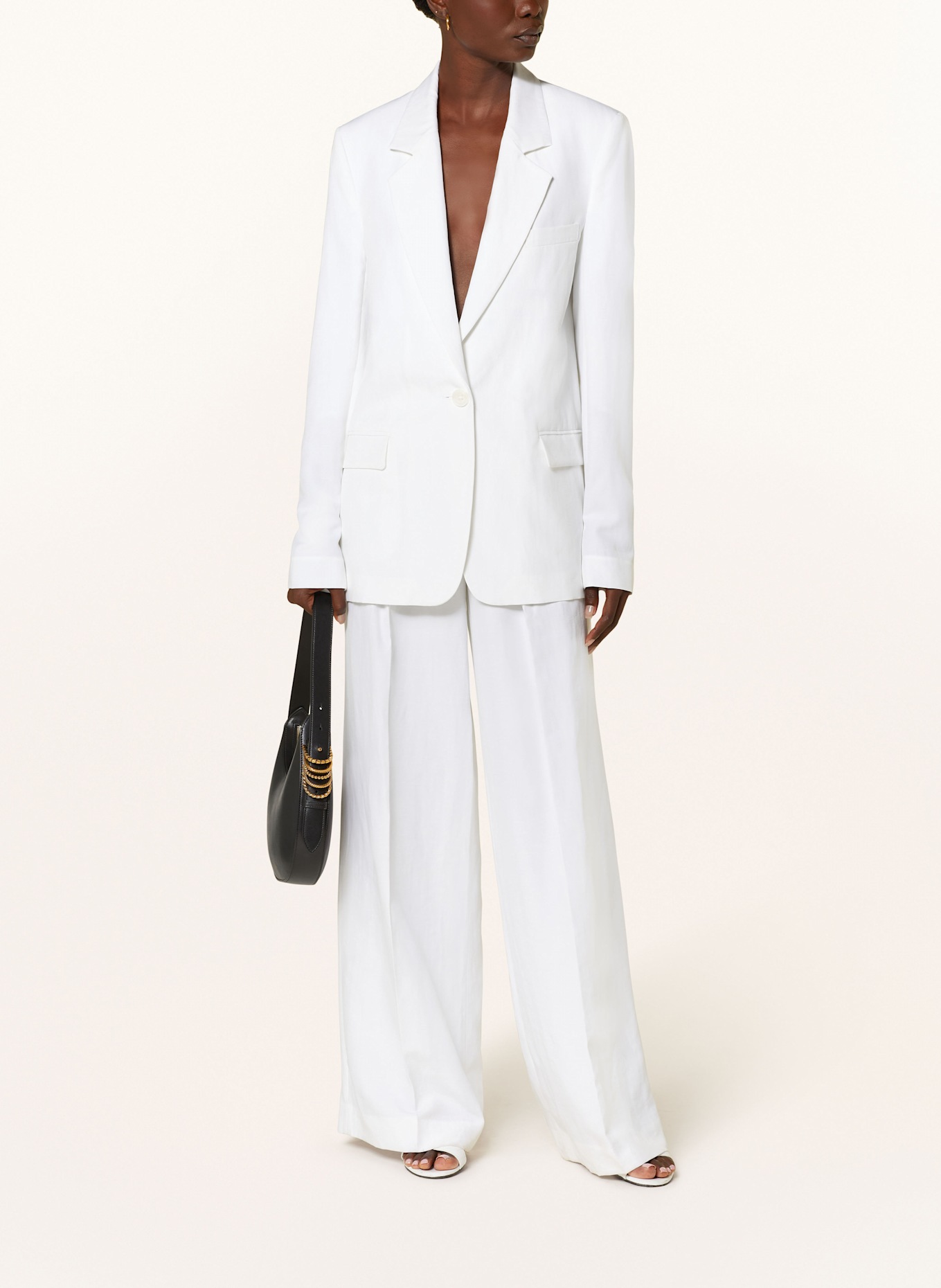 DOROTHEE SCHUMACHER SUMMER CRUISE blazer with linen: WHITE