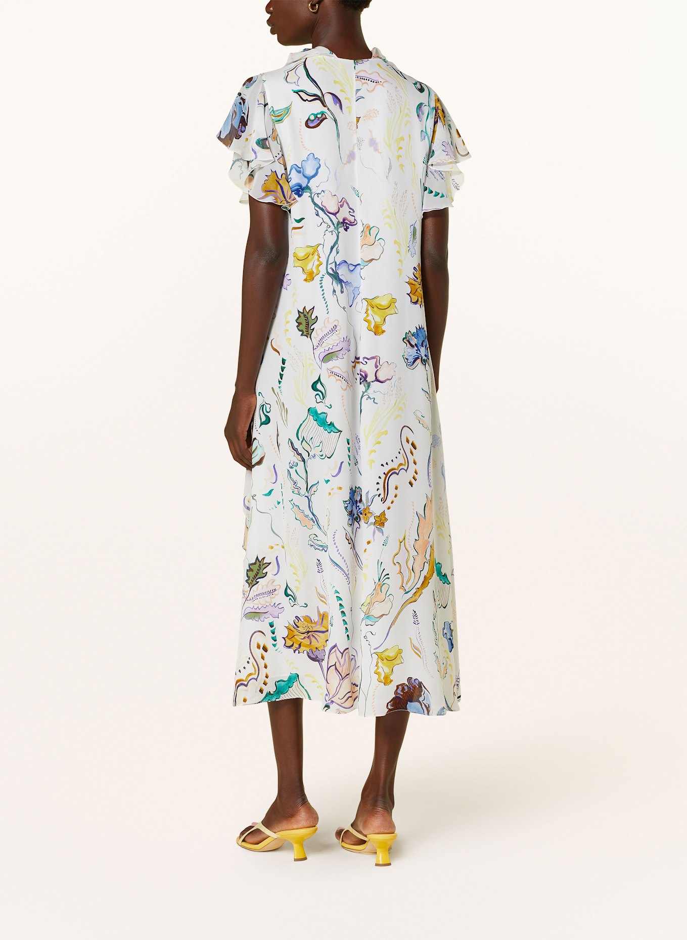 DOROTHEE SCHUMACHER Kleid FLORAL TWIST mit Volants: CREME