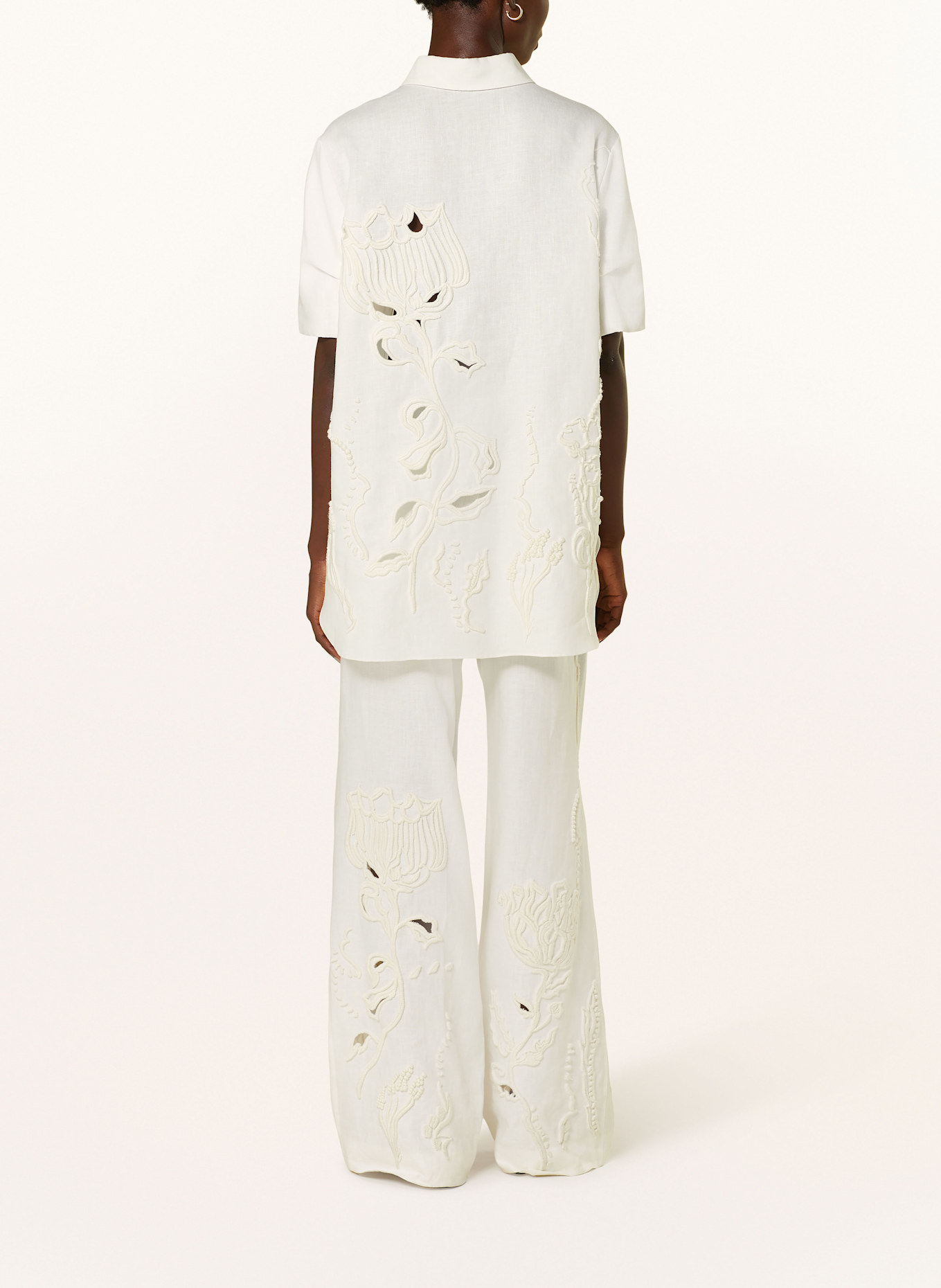 DOROTHEE SCHUMACHER Hemdbluse EMBROIDERED BEAUTY aus Leinen: CREME