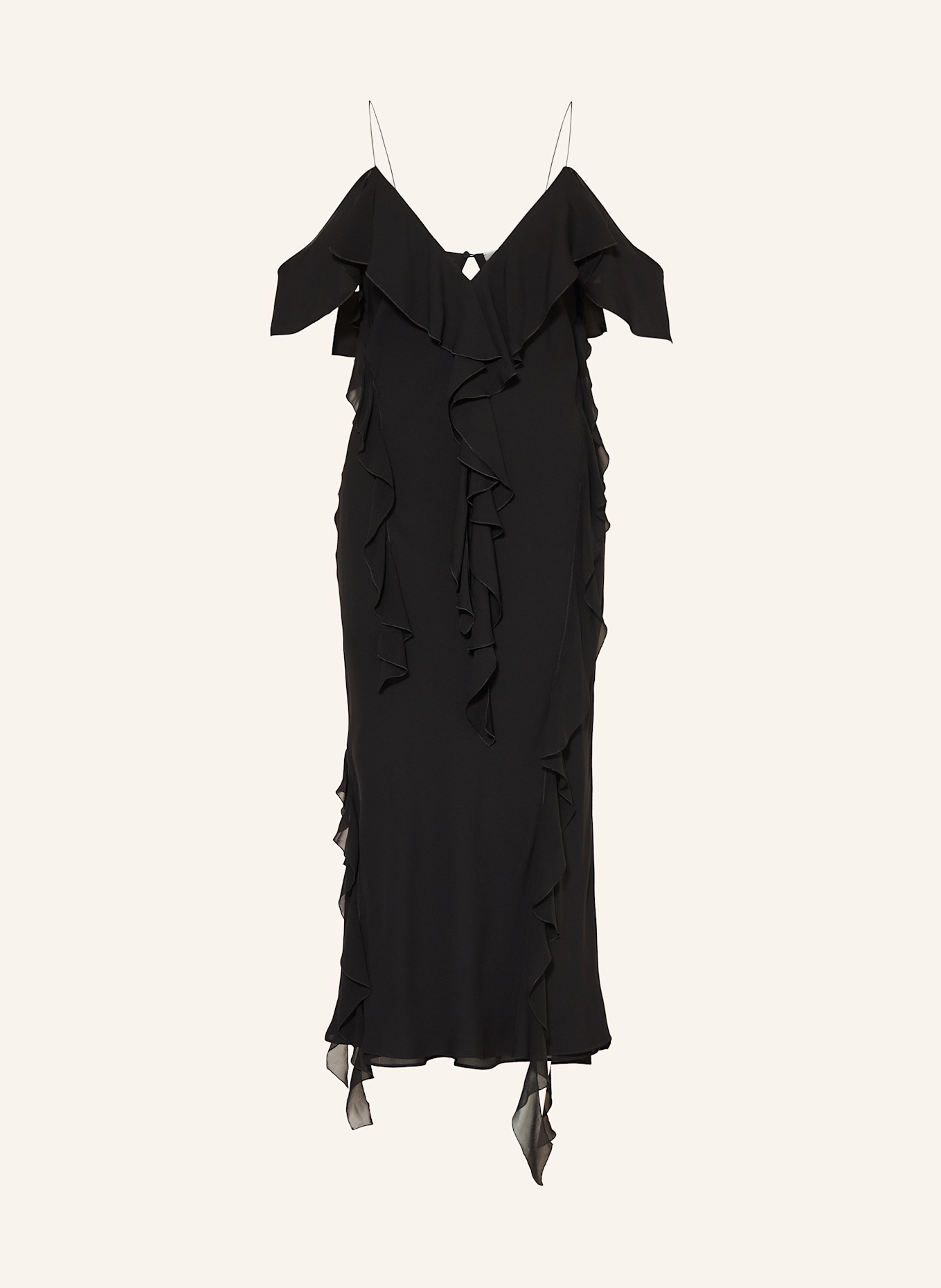 DOROTHEE SCHUMACHER Kleid SHEER TWIST II mit Volants: SCHWARZ