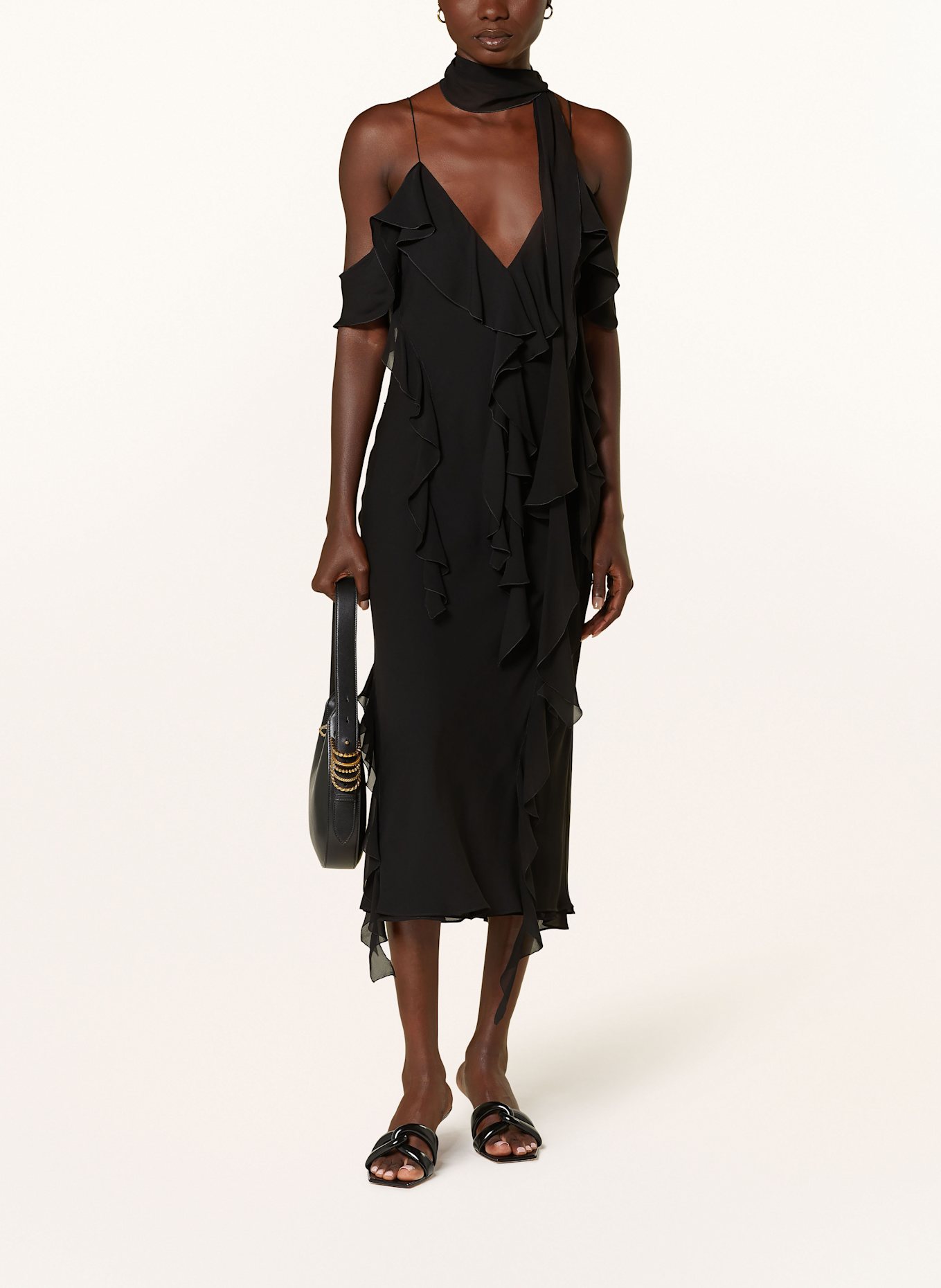 DOROTHEE SCHUMACHER Kleid SHEER TWIST II mit Volants: SCHWARZ
